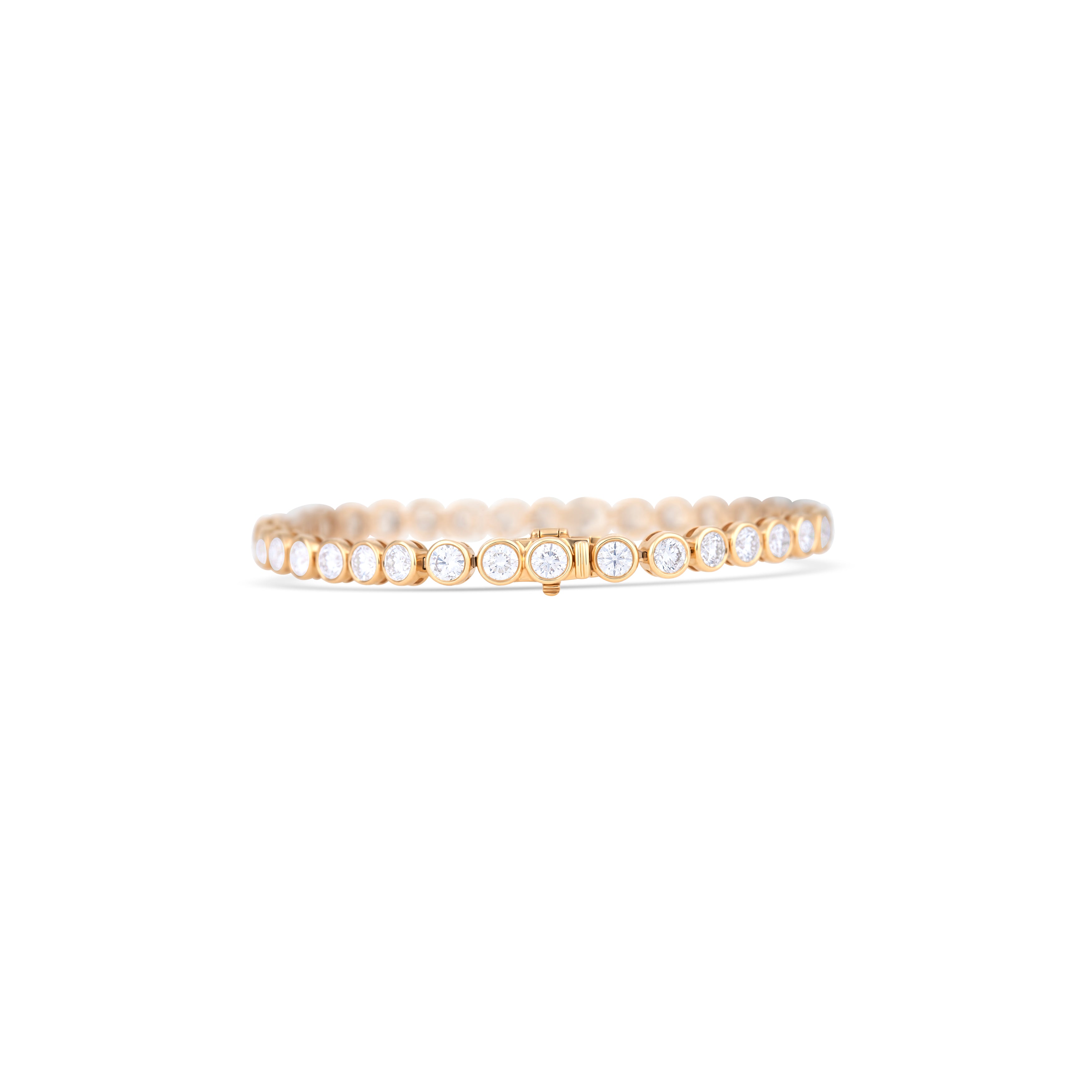 14K Yellow Gold Round Diamond Bracelet
