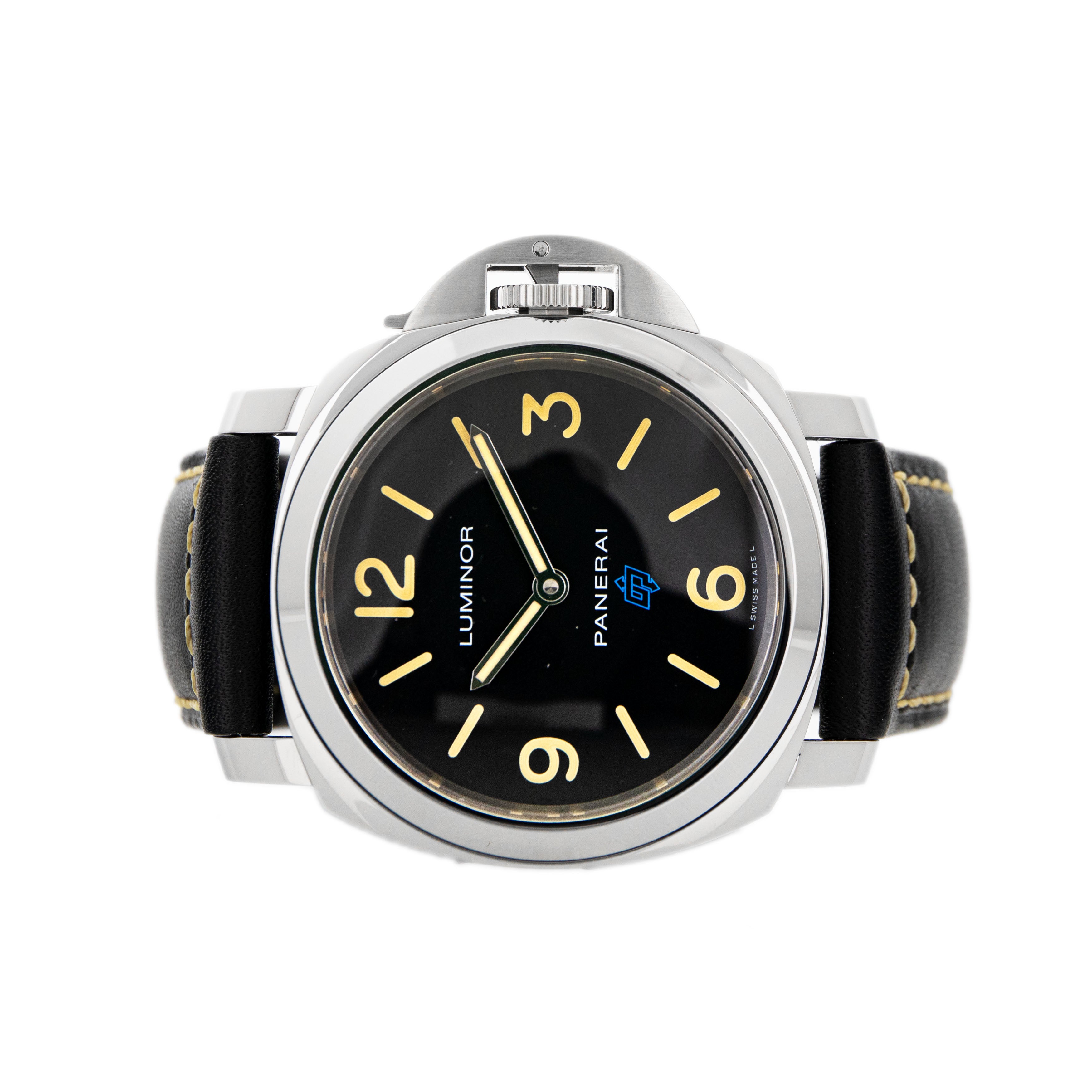 Panerai Luminor Base Logo Acciaio Steel Black Dial 44mm PAM00634 Full Set