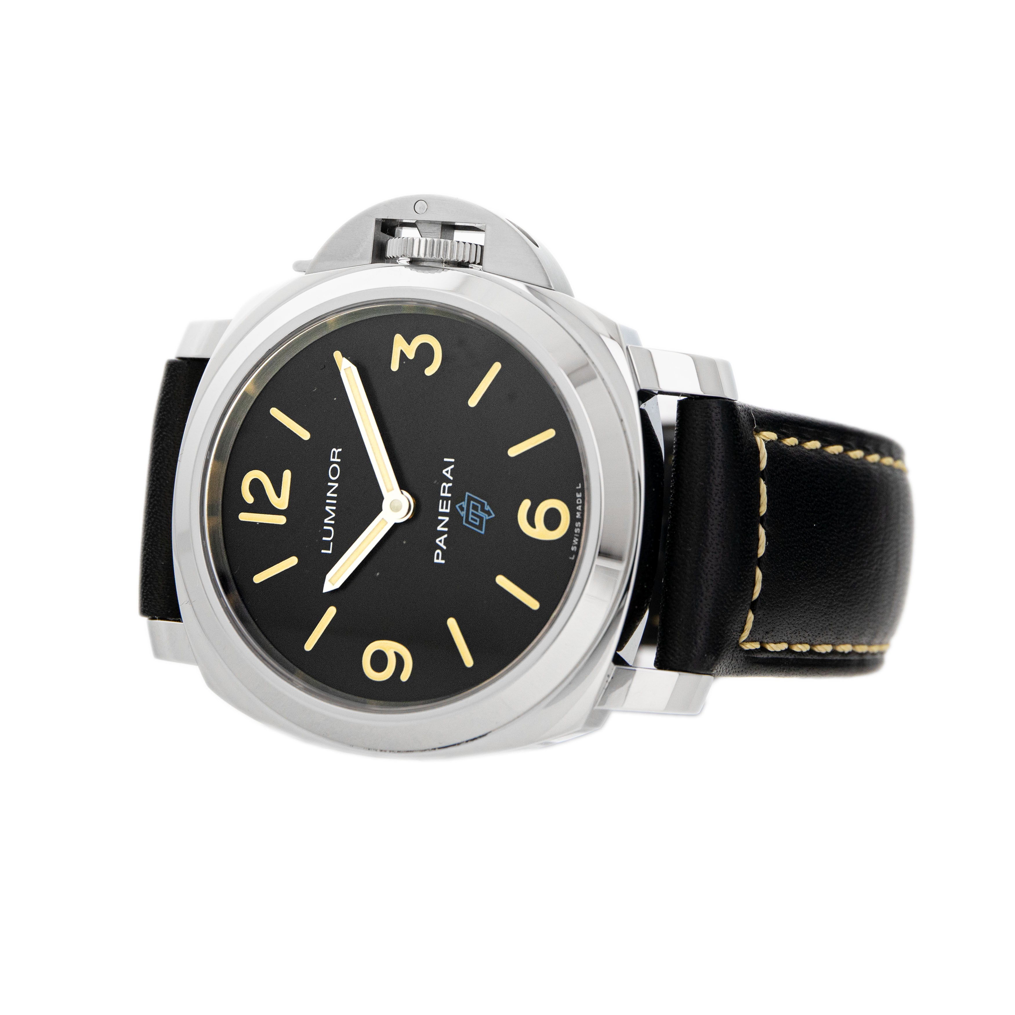 Panerai Luminor Base Logo Acciaio Steel Black Dial 44mm PAM00634 Full Set