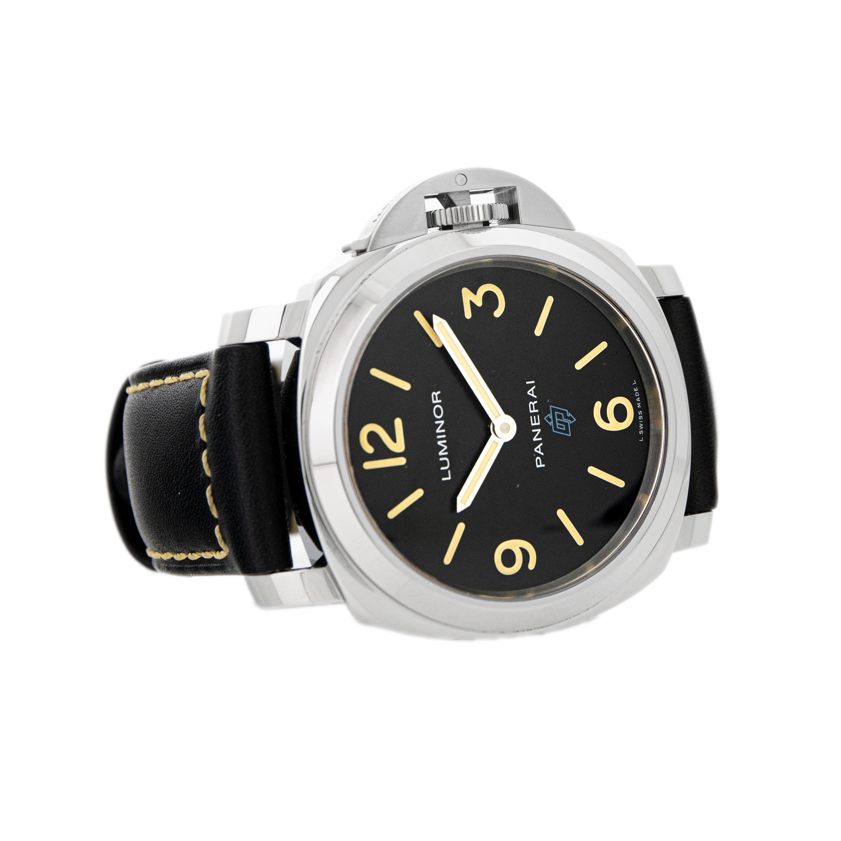 Panerai Luminor Base Logo Acciaio Steel Black Dial 44mm PAM00634 Full Set