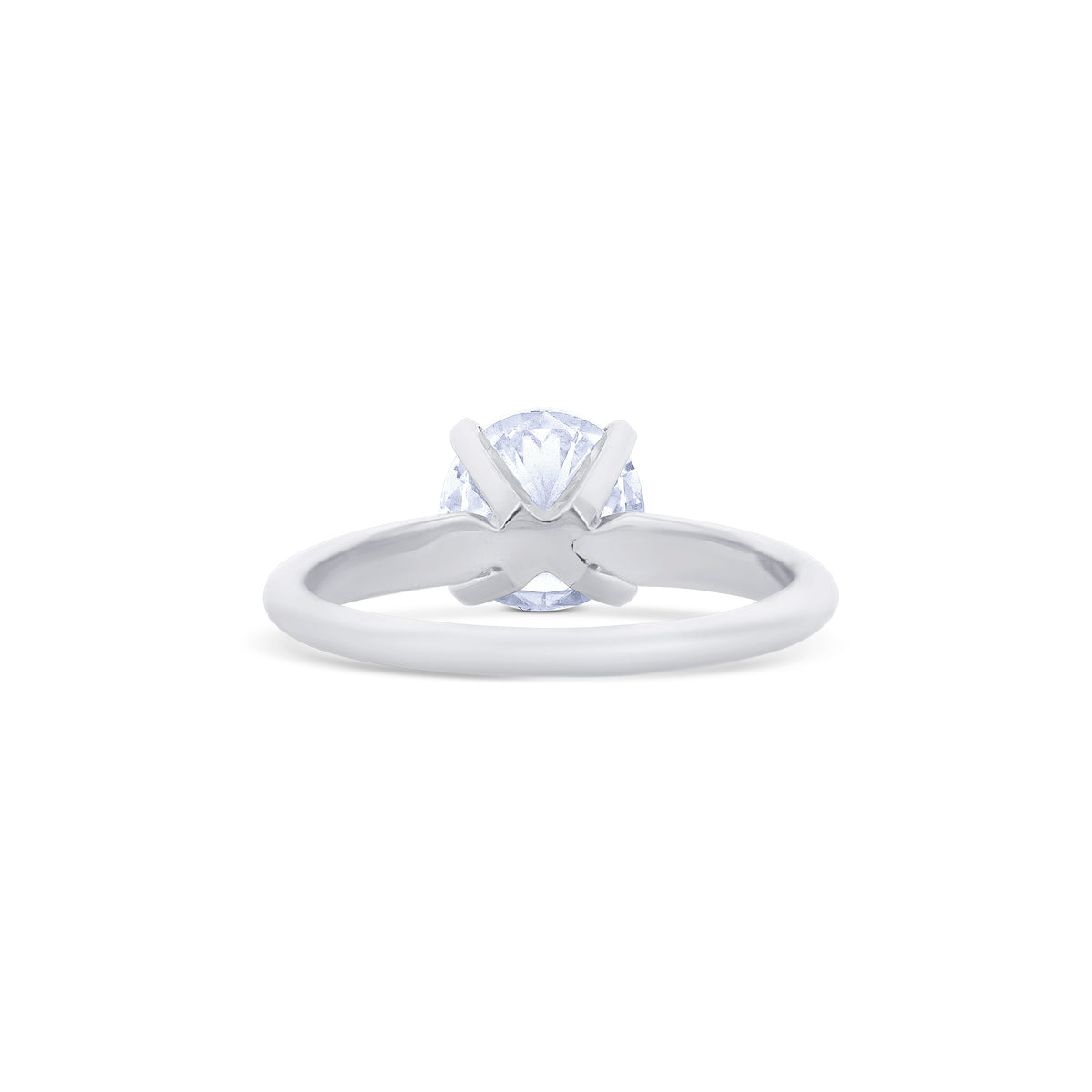 18K White Gold Brilliant Round Cut Diamond Solitaire Engagement Ring