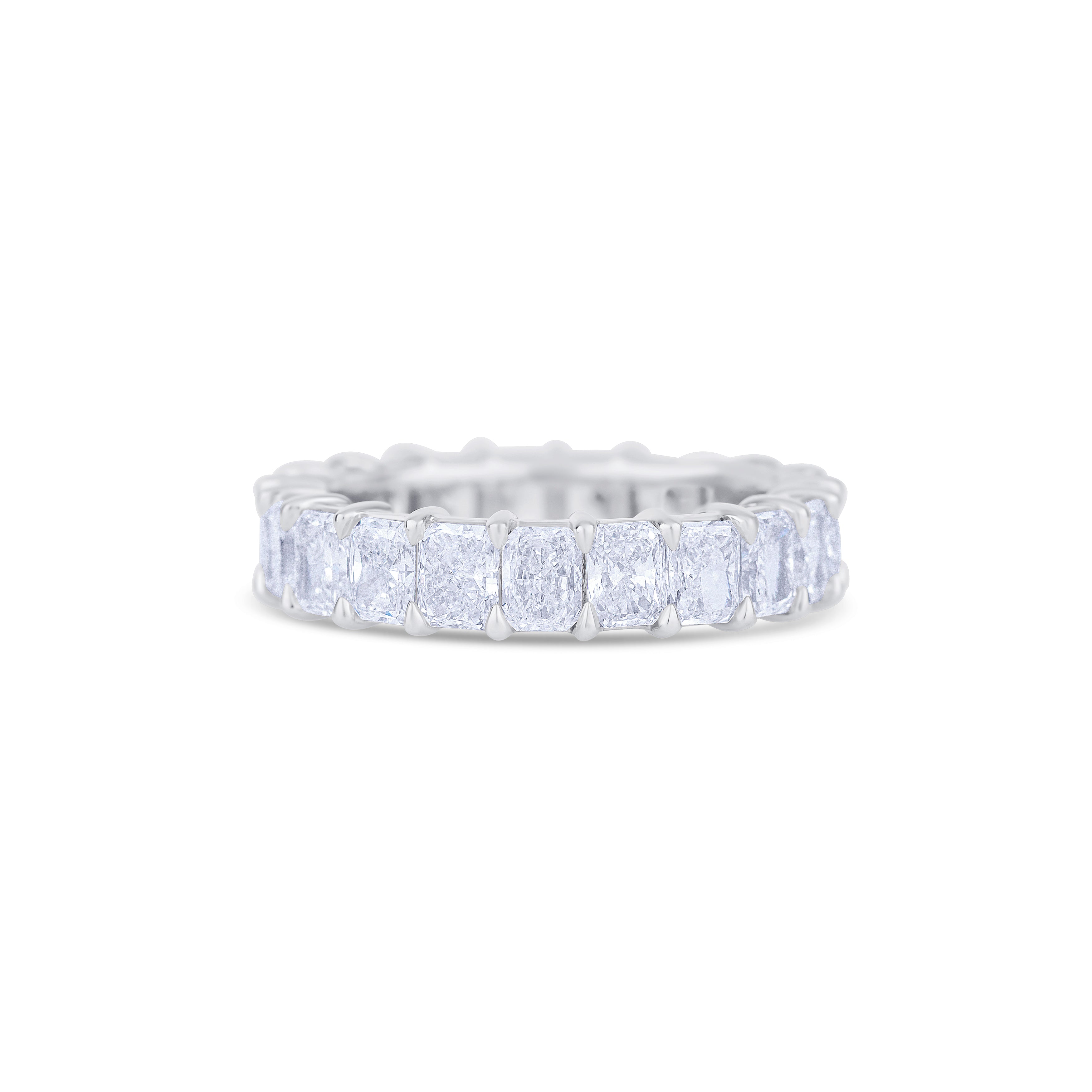 14K White Gold Radiant Cut Diamond Eternity Wedding Band