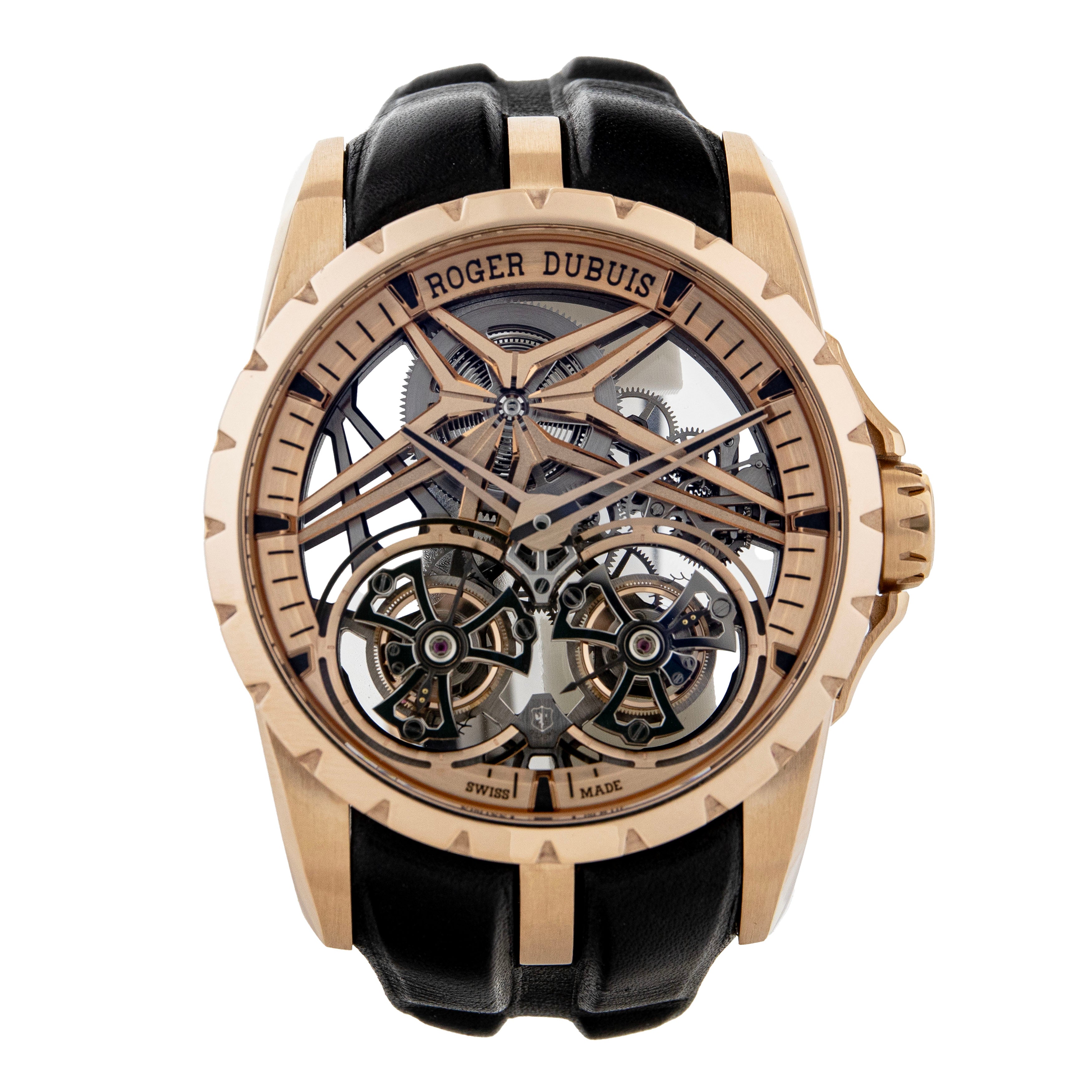 Roger Dubuis Excalibur Double Flying Tourbillon Rose Gold Skeleton 45mm DBEX0920