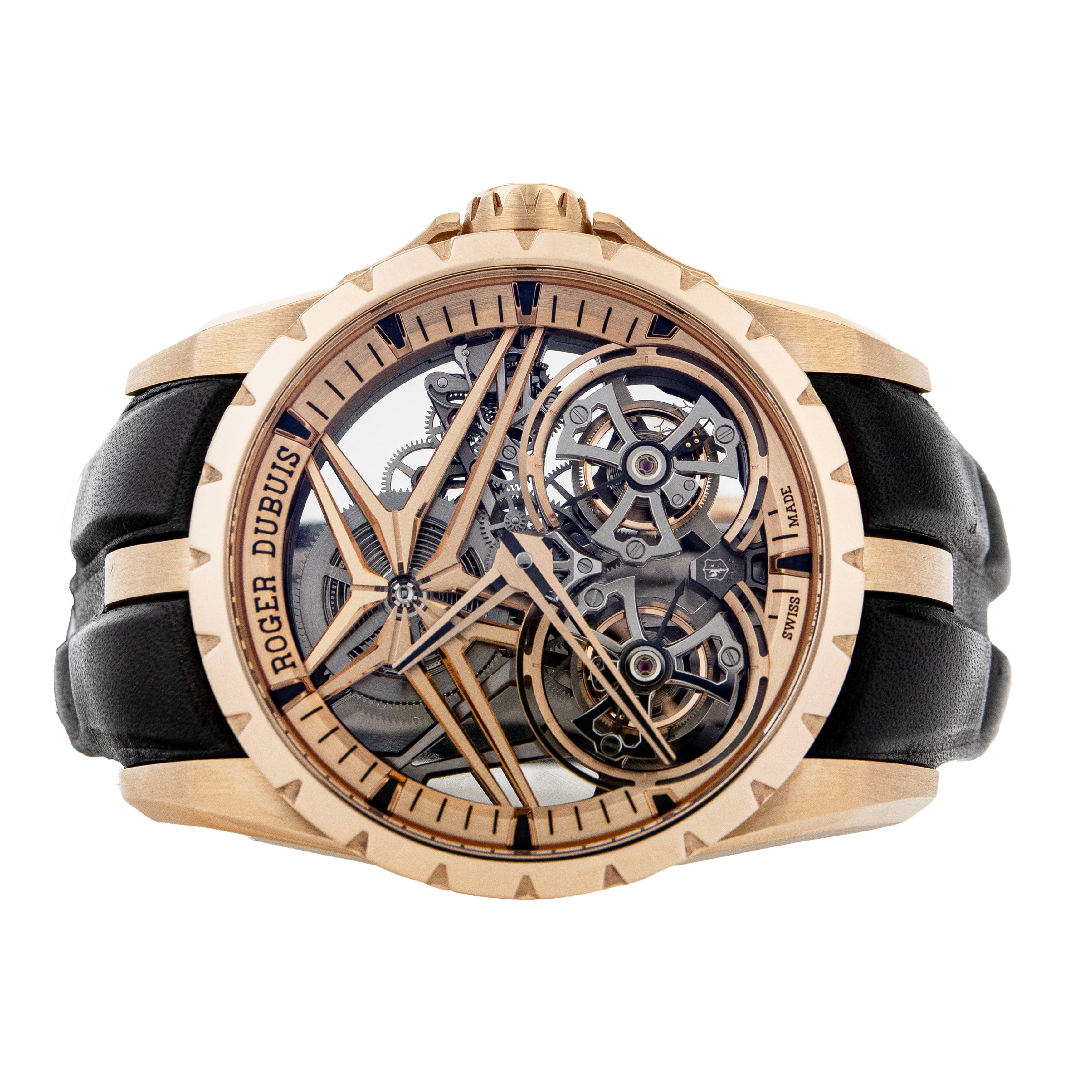 Roger Dubuis Excalibur Double Flying Tourbillon Rose Gold Skeleton 45mm DBEX0920