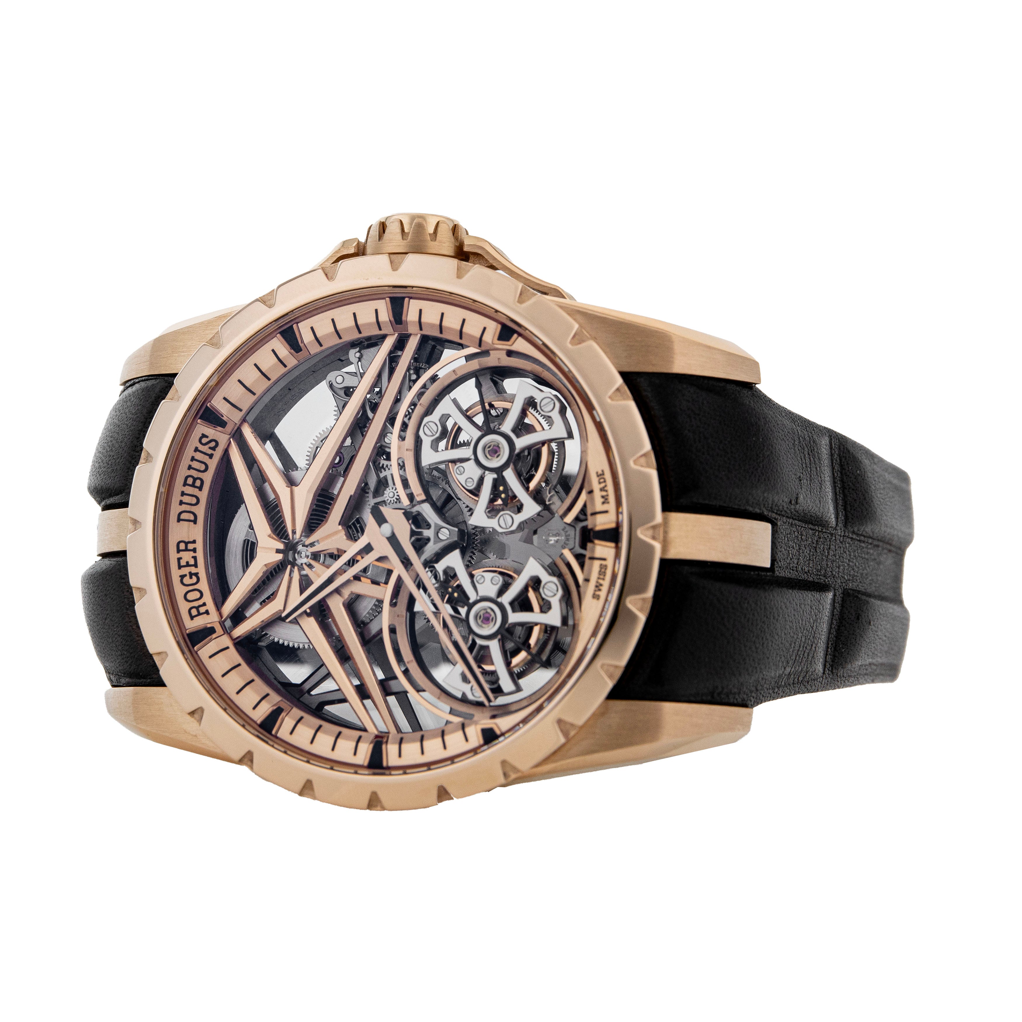 Roger Dubuis Excalibur Double Flying Tourbillon Rose Gold Skeleton 45mm DBEX0920