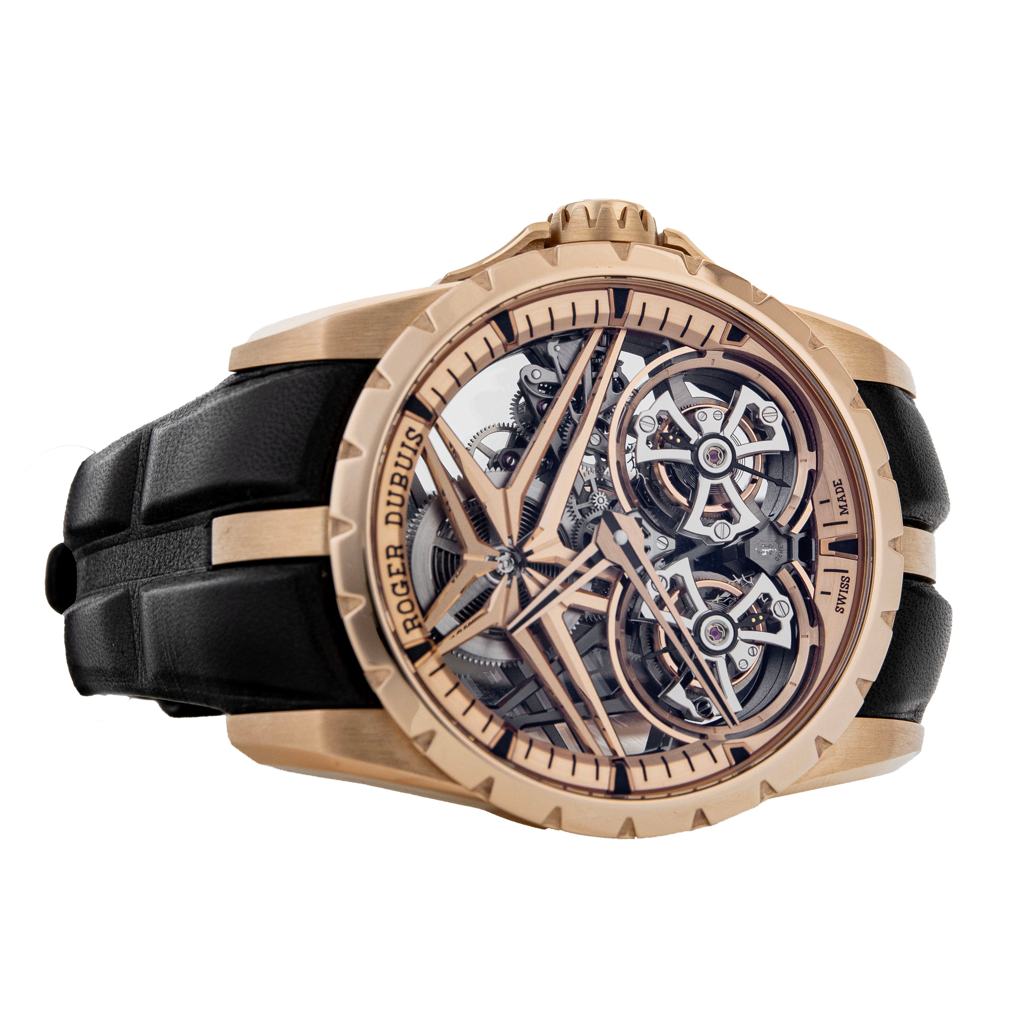 Roger Dubuis Excalibur Double Flying Tourbillon Rose Gold Skeleton 45mm DBEX0920