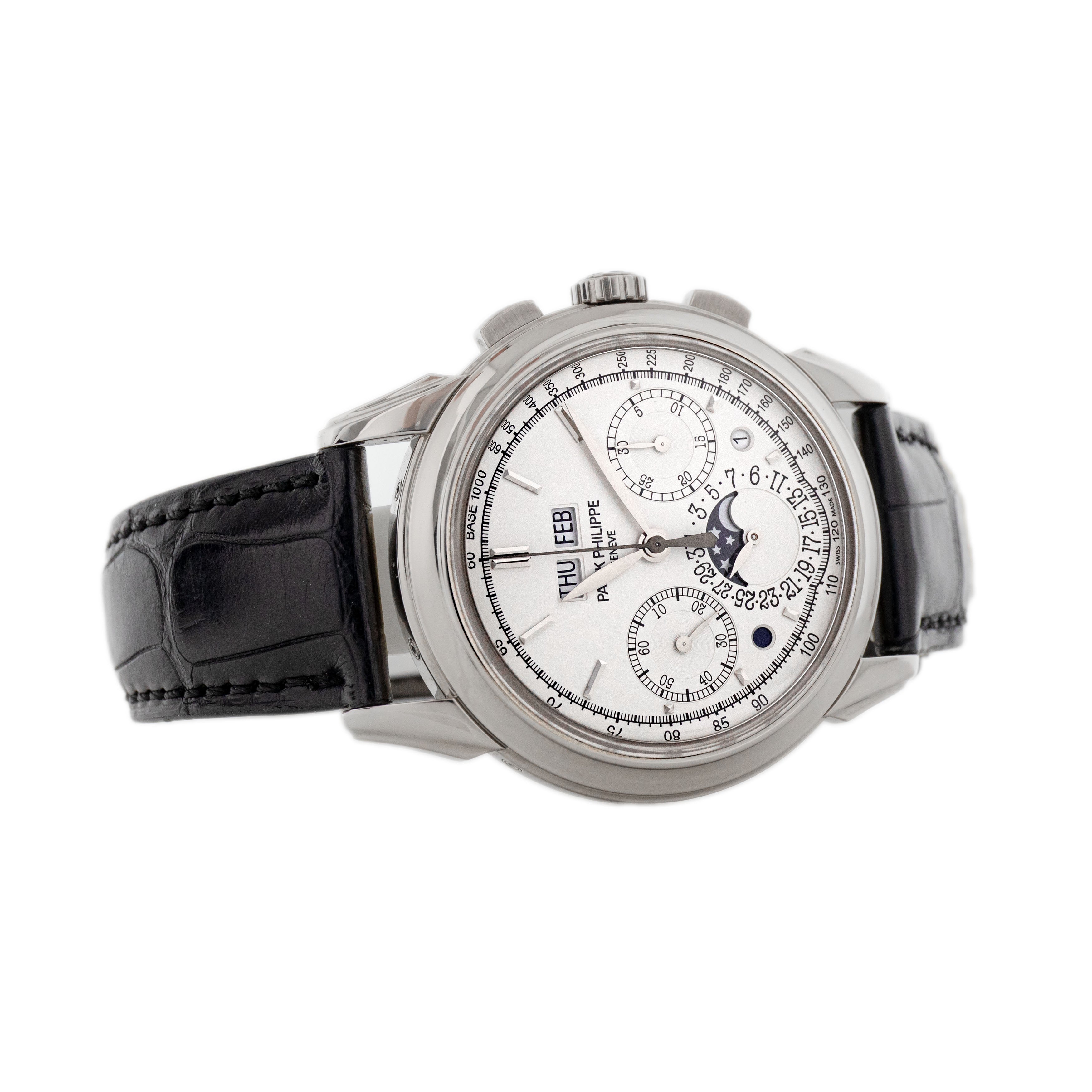 Patek Philippe Perpetual Calendar Chronograph White Gold Silver Dial 41mm 5270G-013