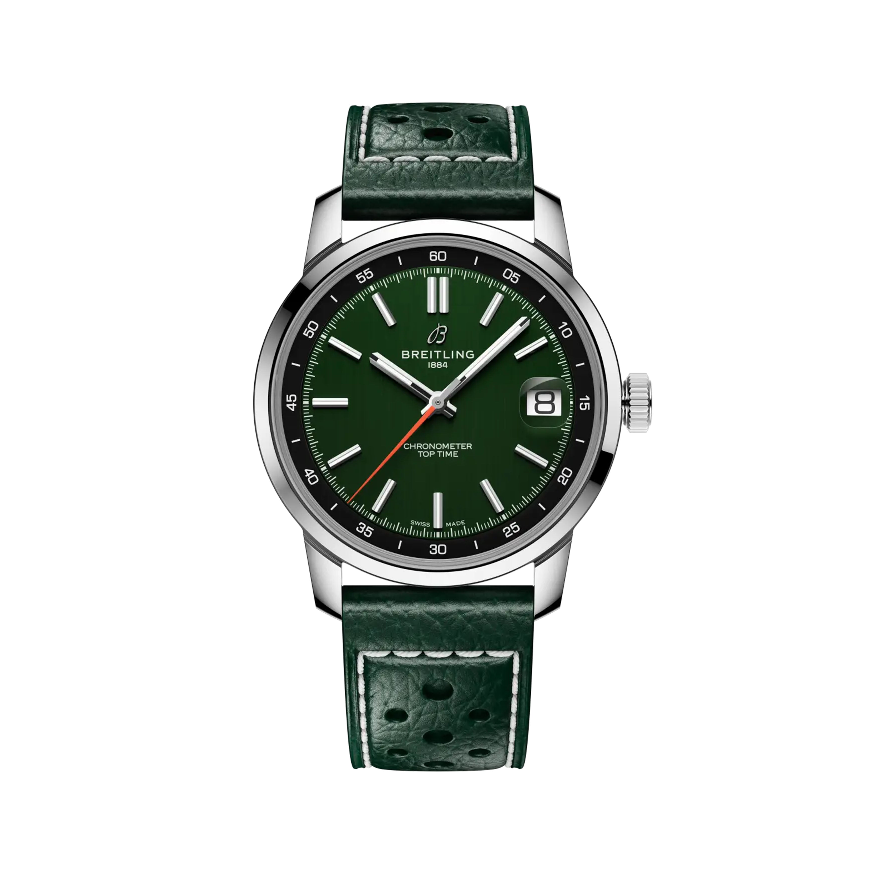 Breitling Top Time B31 Watch, 38mm Green Dial, AB3113171L1X1
