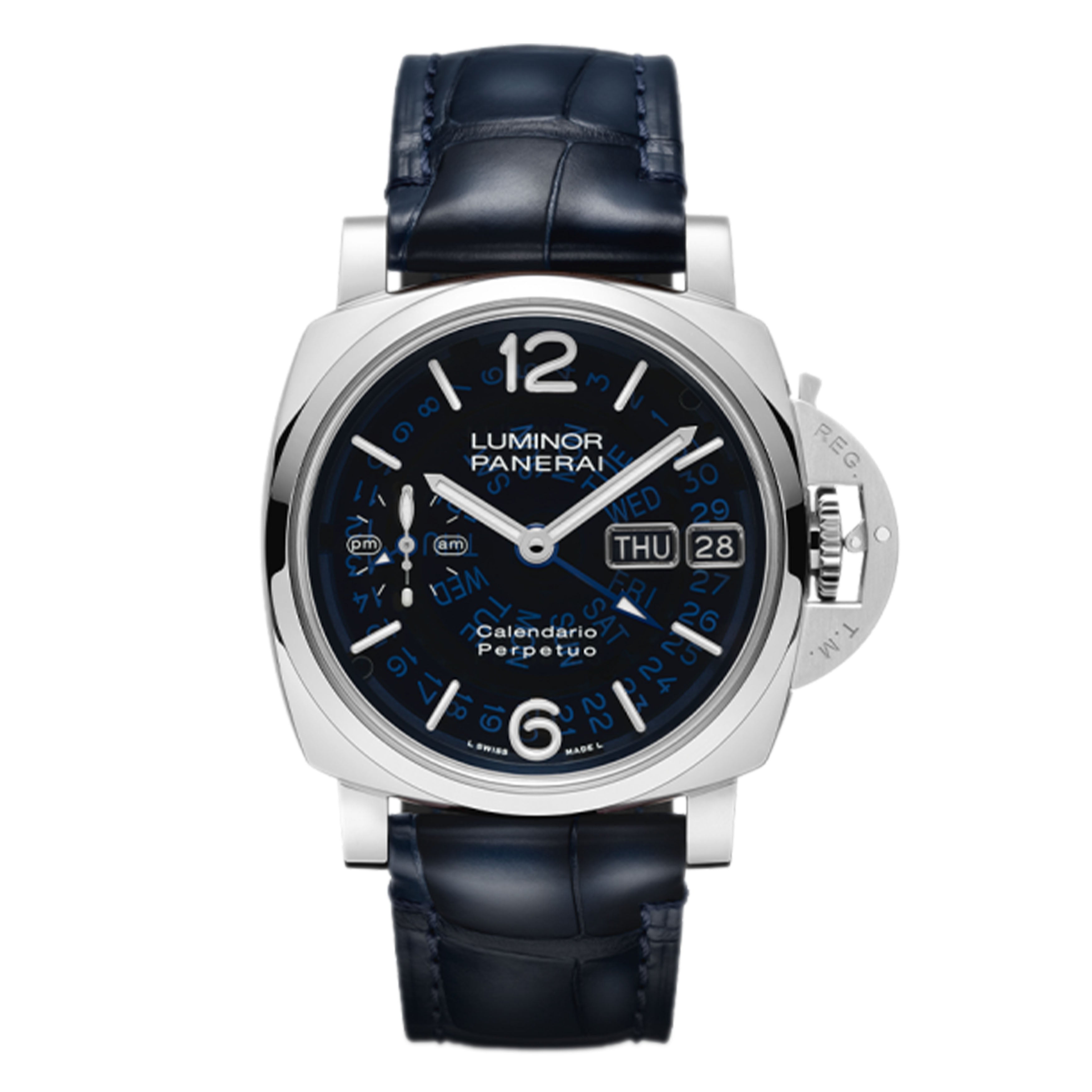 Panerai Luminor Perpetual Calendar GMT Watch, 44mm Blue Dial, PAM01575
