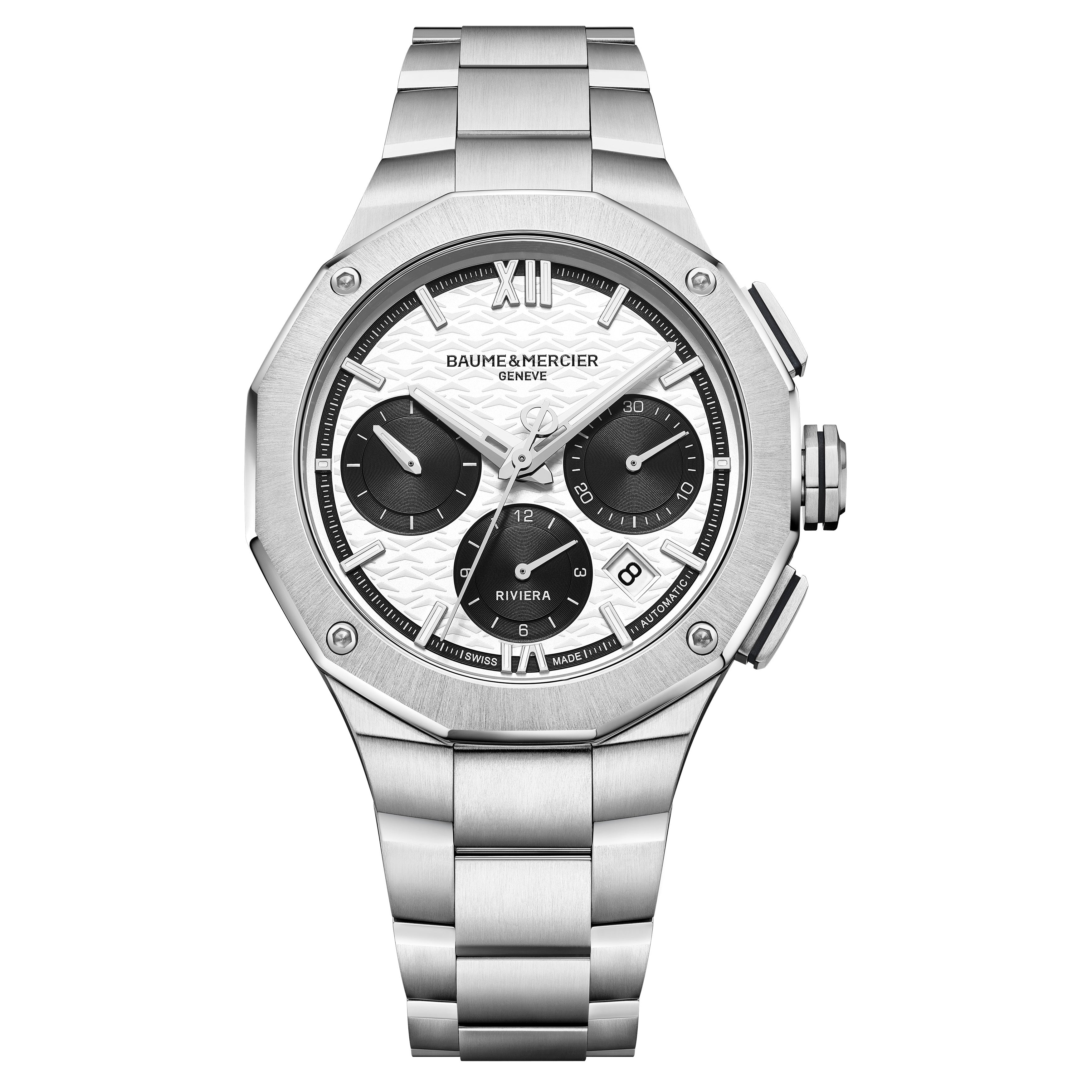 Baume & Mercier Riviera Chronograph Watch, 41mm White Dial, 10827