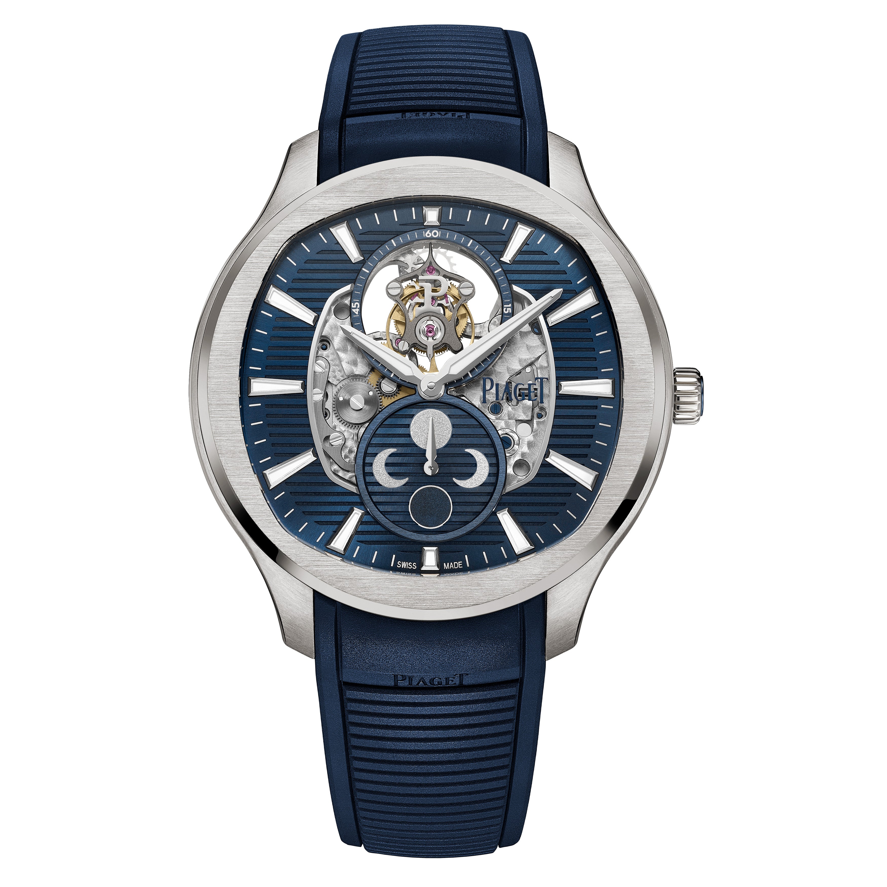 Piaget Polo Flying Tourbillon Moonphase Watch, 44mm Blue Dial, G0A49080