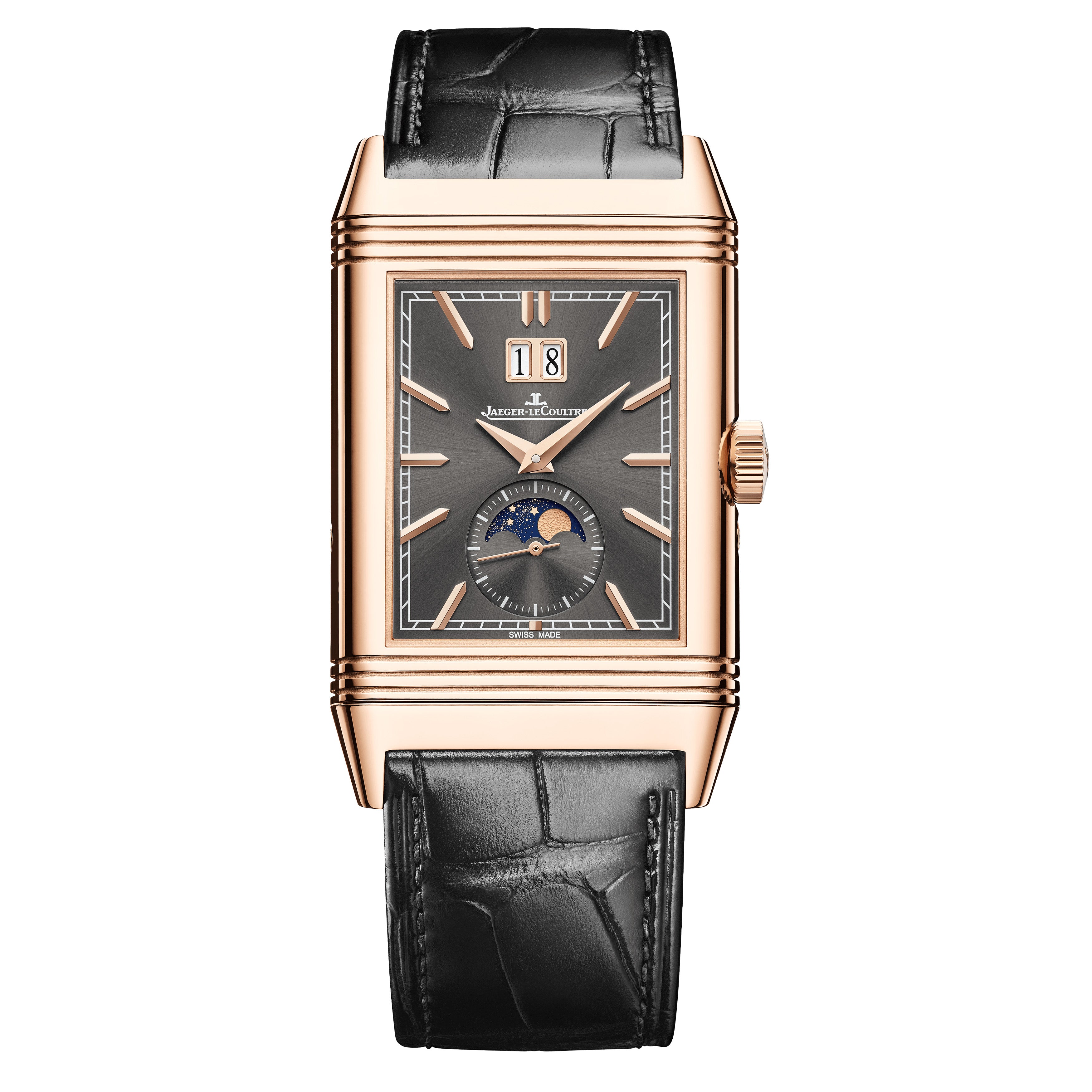 Jaeger-LeCoultre Reverso Tribute Nonantieme 'Enamel' Watch, 49.4x29.9mm Gray Dial, Q71125E1