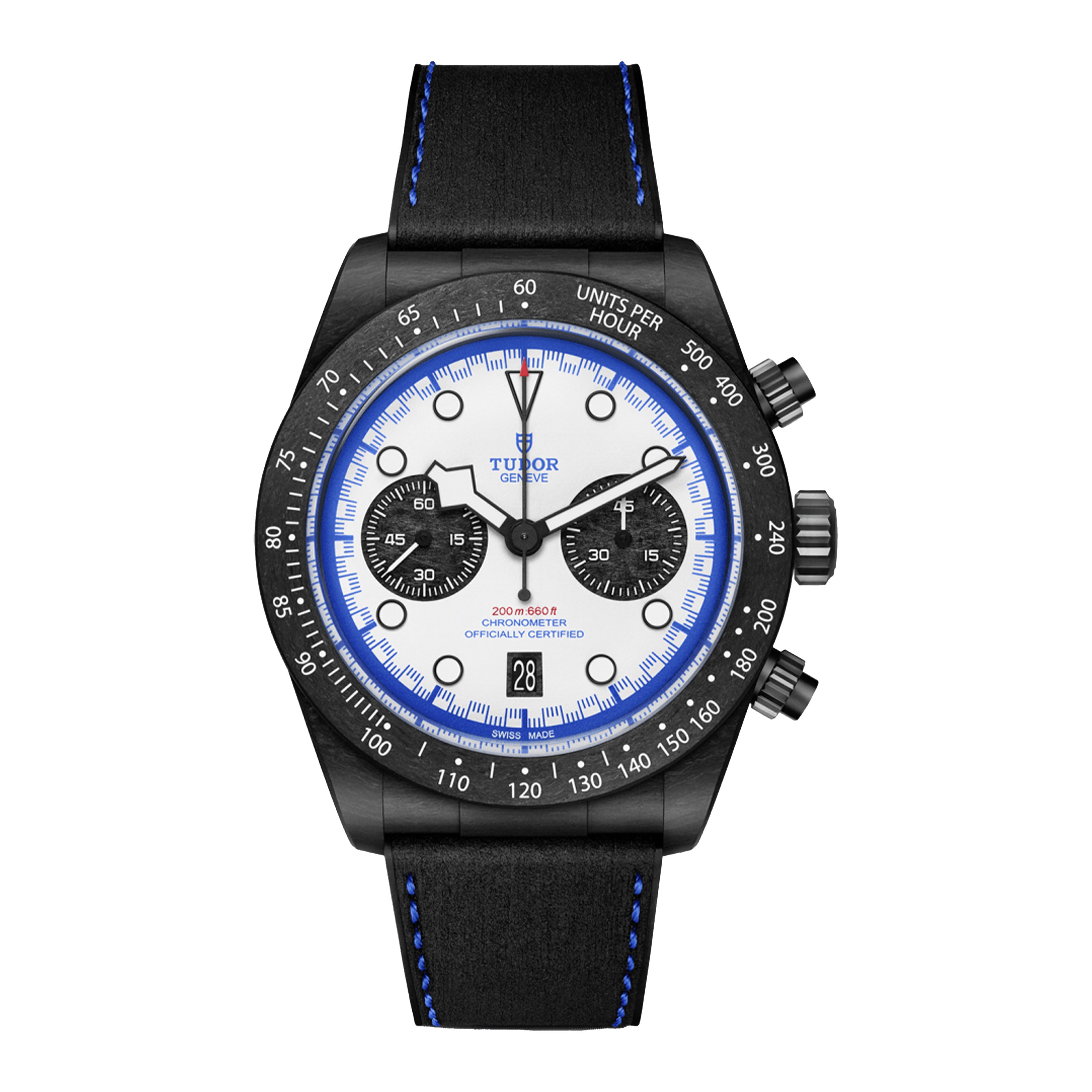 Tudor Black Bay Chrono Carbon 25 Watch, 42mm White Dial, M79377KN-0001