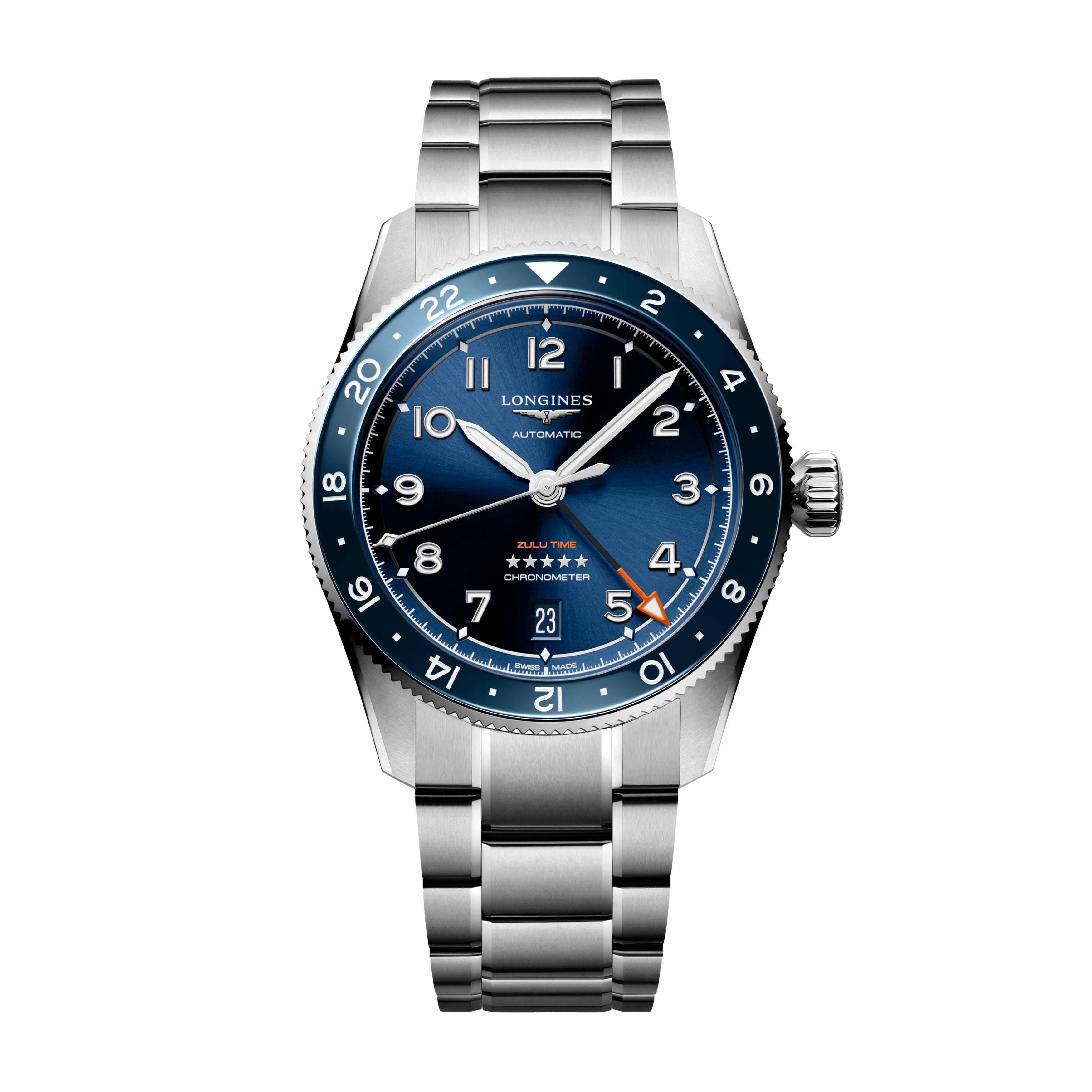 Longines Spirit Zulu Time Watch, 39mm Blue Dial, L3.802.4.93.6