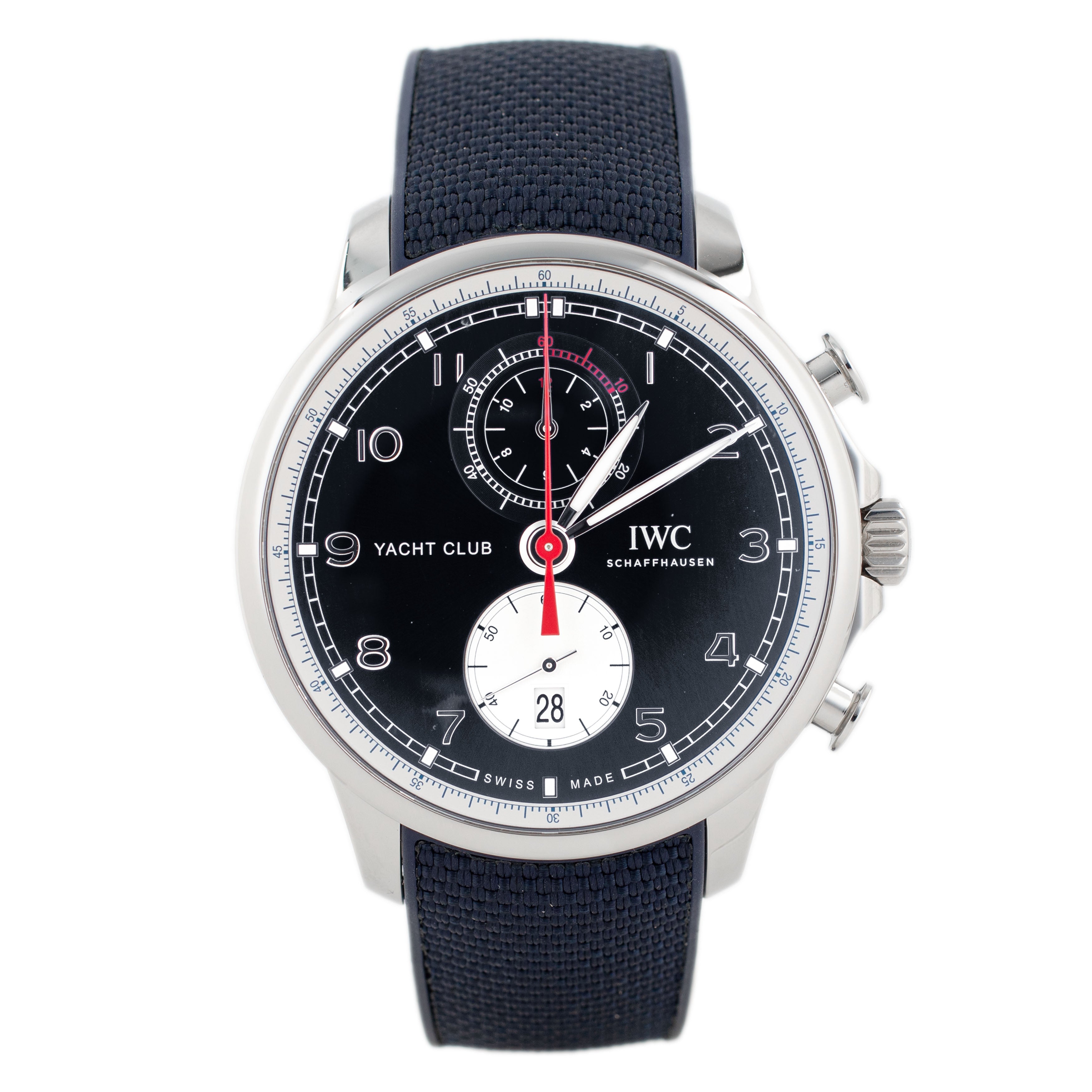 IWC Portugieser Yacht Club Chronograph Orlebar Brown Stainless Steel Blue Dial 44mm IW390704 Full Set