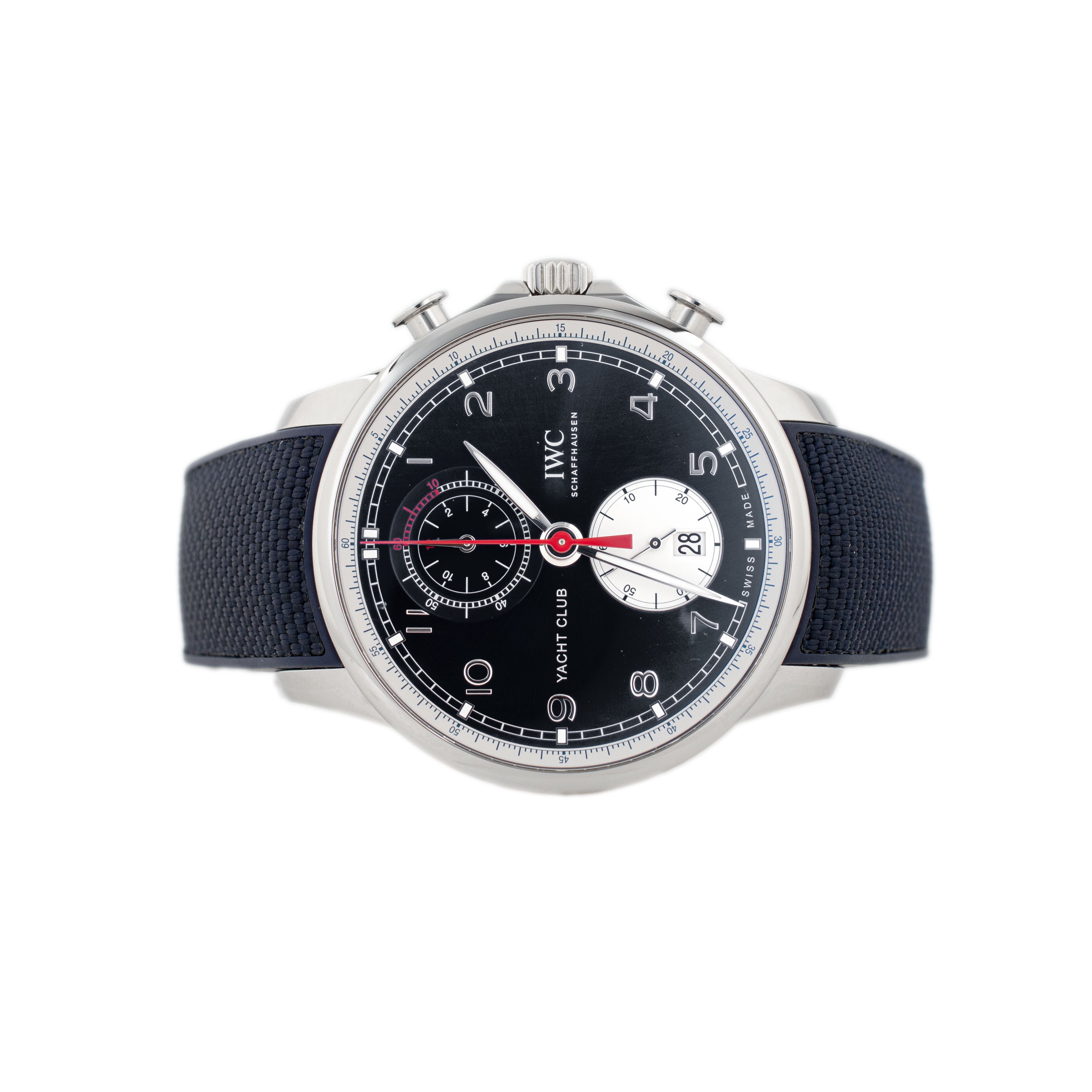 IWC Portugieser Yacht Club Chronograph Orlebar Brown Stainless Steel Blue Dial 44mm IW390704 Full Set