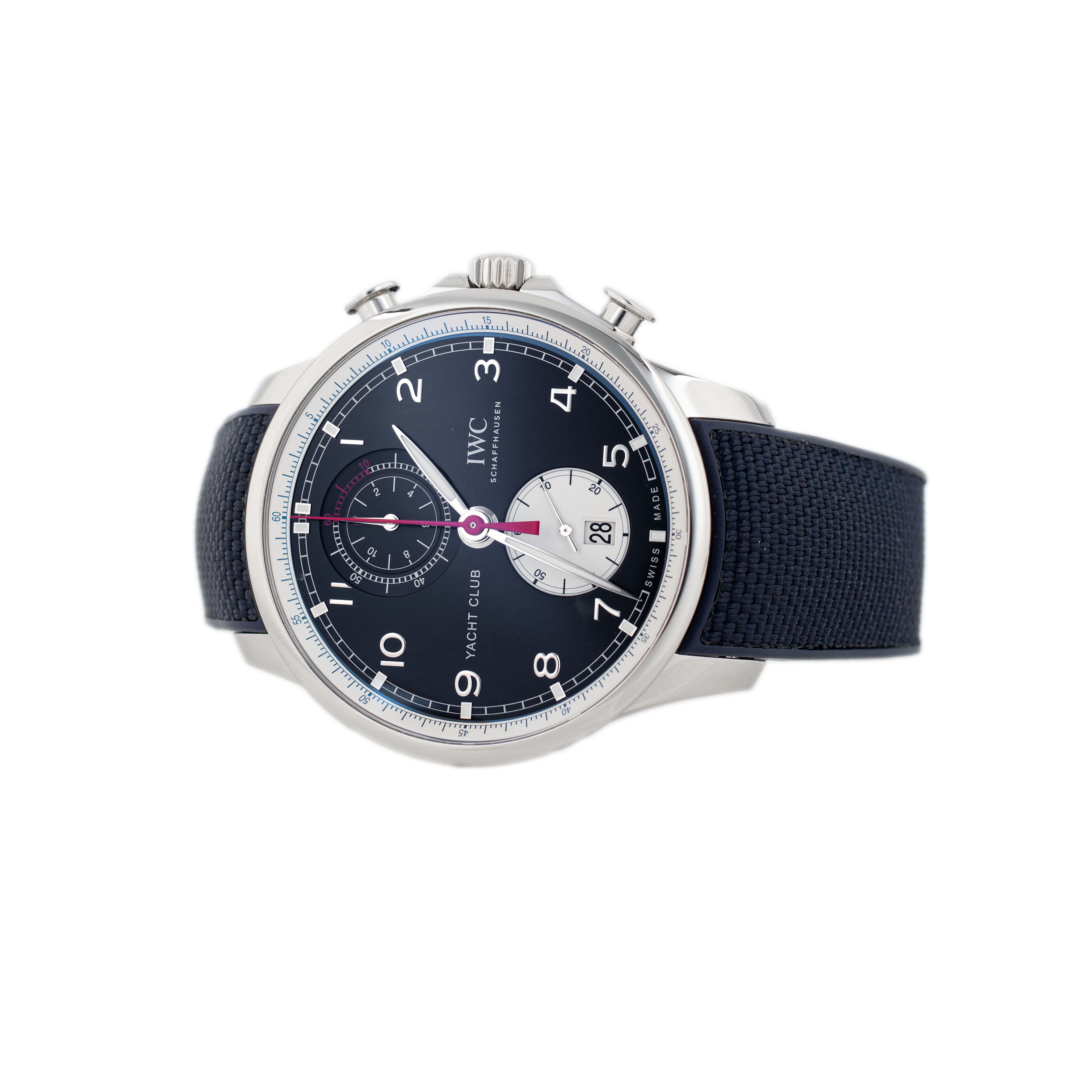 IWC Portugieser Yacht Club Chronograph Orlebar Brown Stainless Steel Blue Dial 44mm IW390704 Full Set