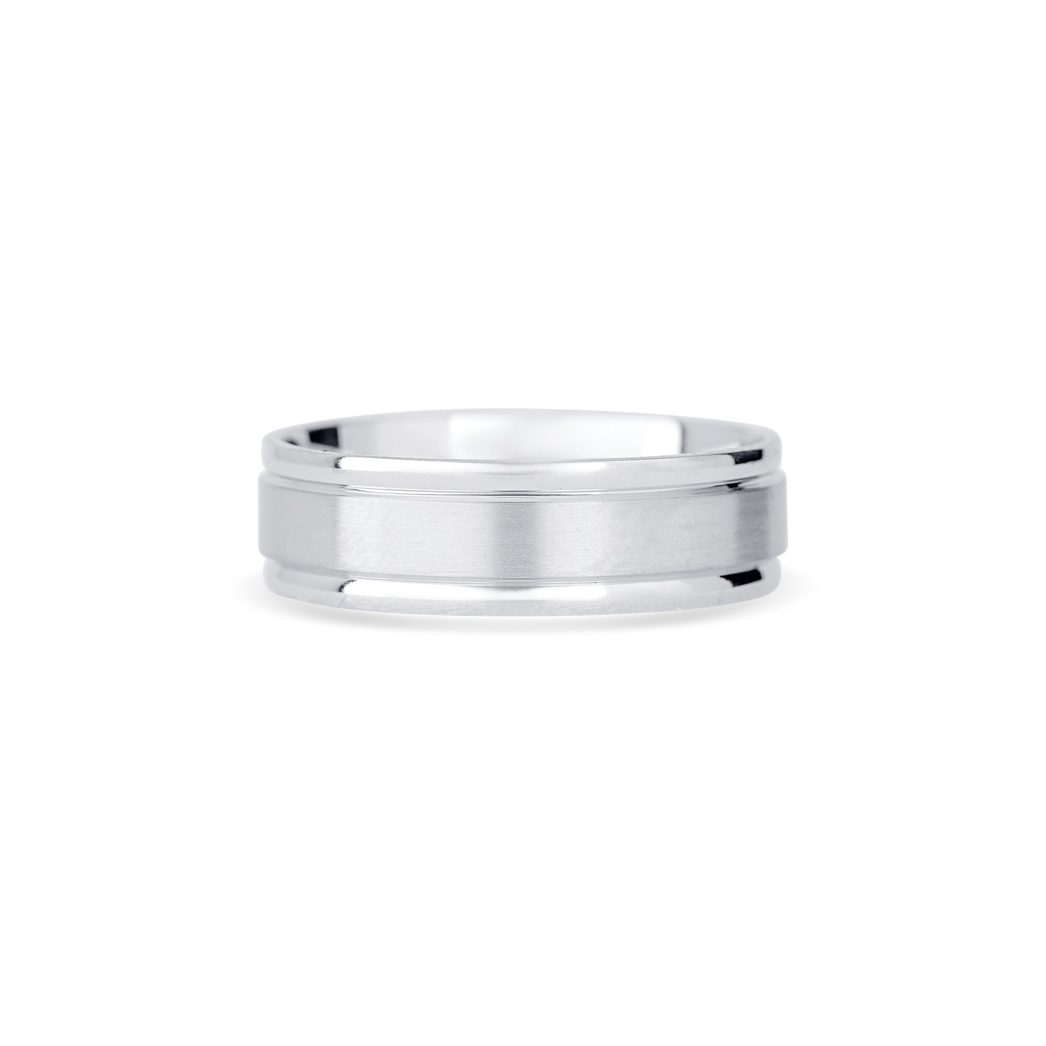 14K White Gold Men's Wedding Band