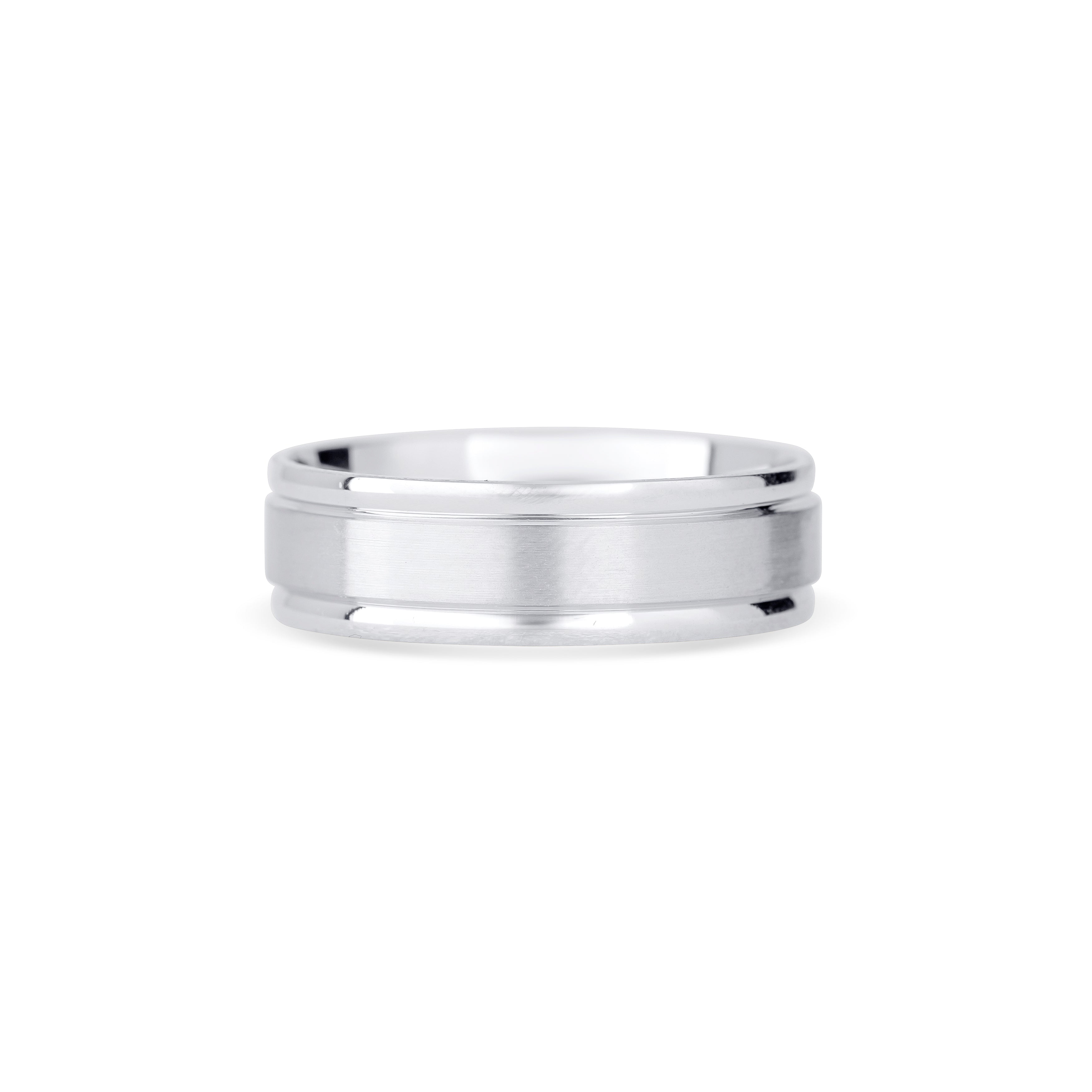 14K White Gold Men's Wedding Band