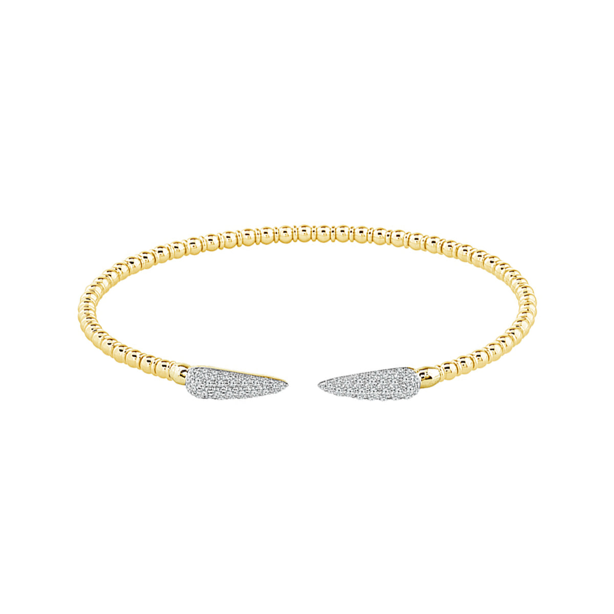 Flexie 14K Yellow Gold 0.50CT Open Pavé Station Diamond Bracelet