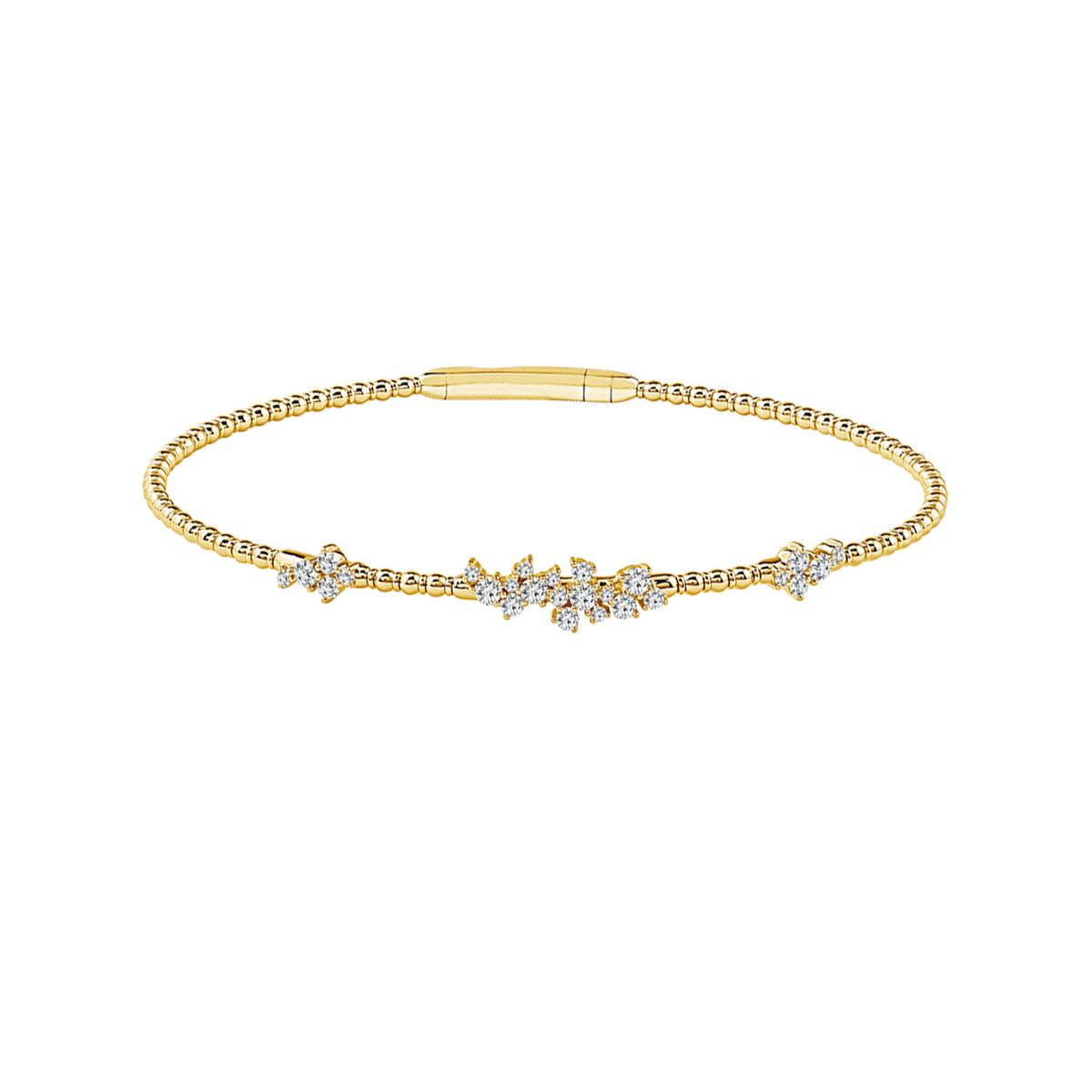 Flexie 14K Yellow Gold 0.37CT Scattered Diamond Bracelet