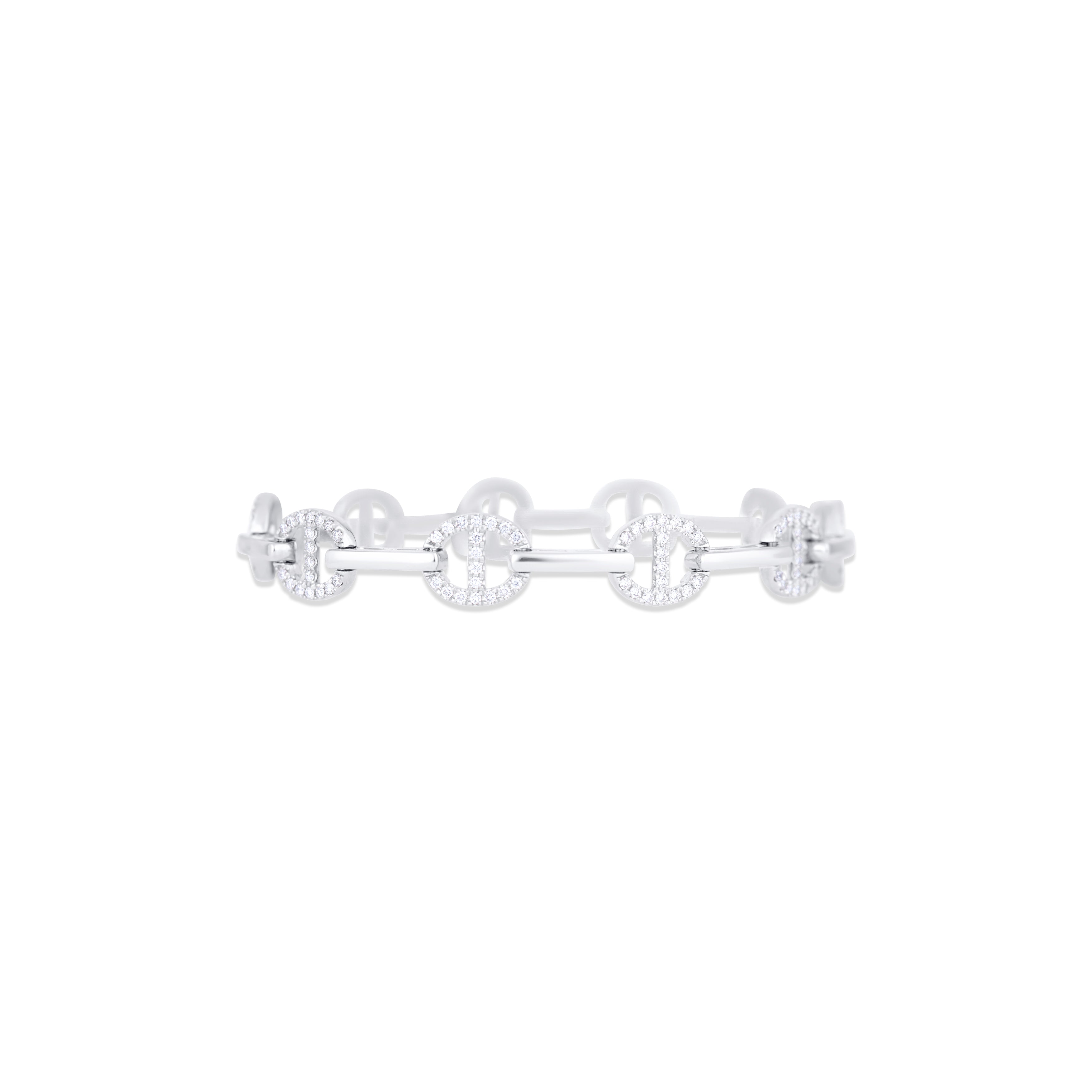 18K White Gold Diamond Link Bracelet
