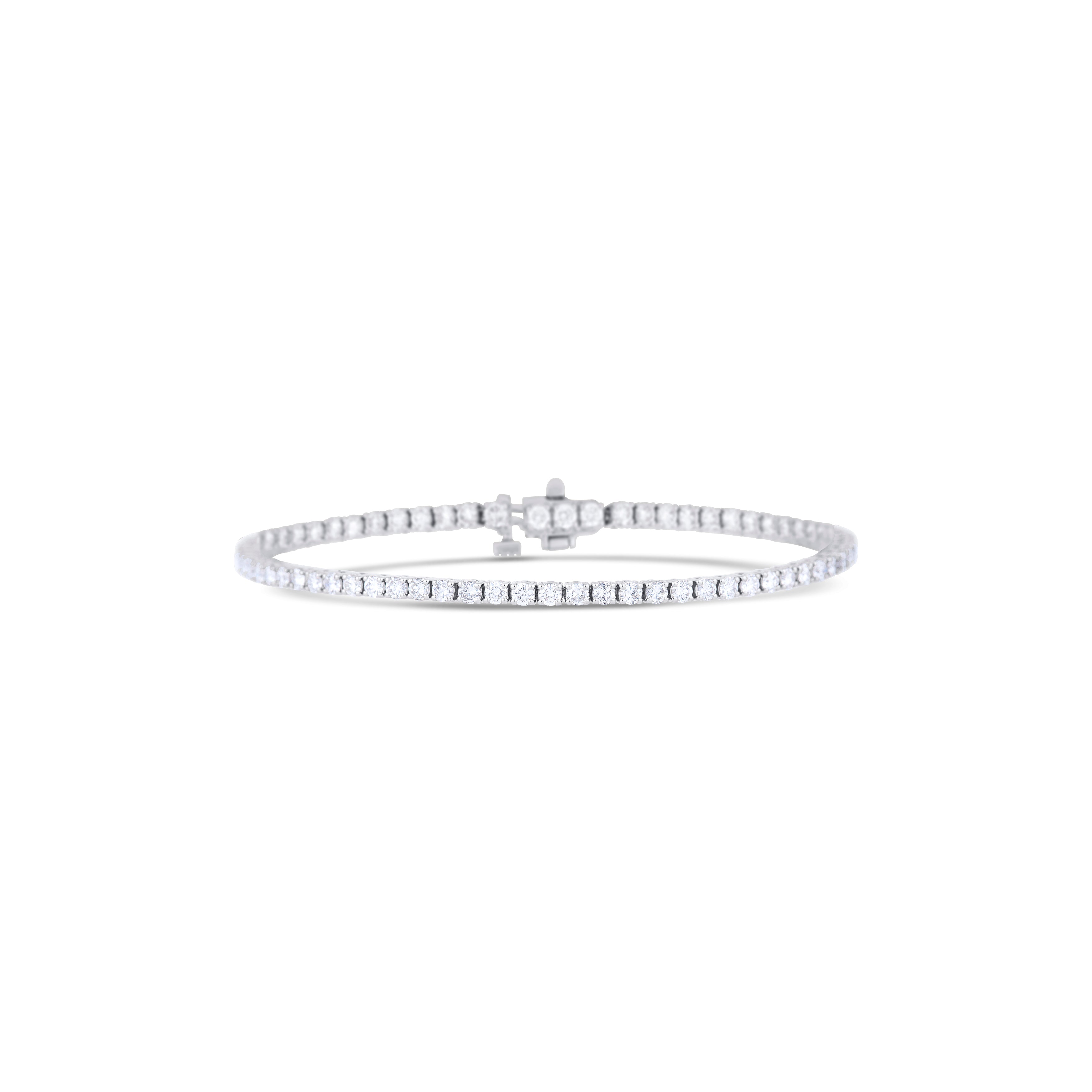 14K White Gold Diamond Tennis Bracelet