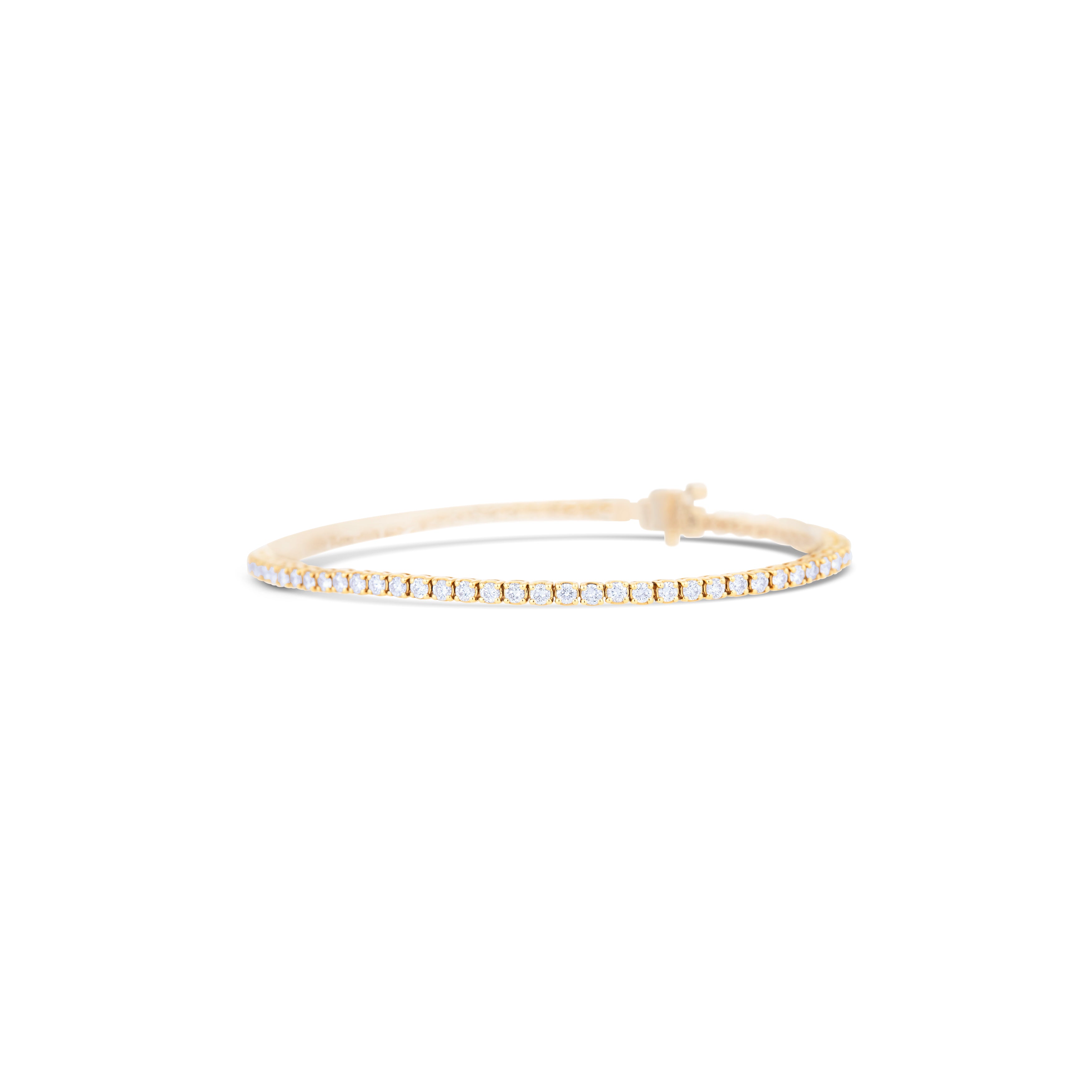 14K Yellow Gold Diamond Tennis Bracelet