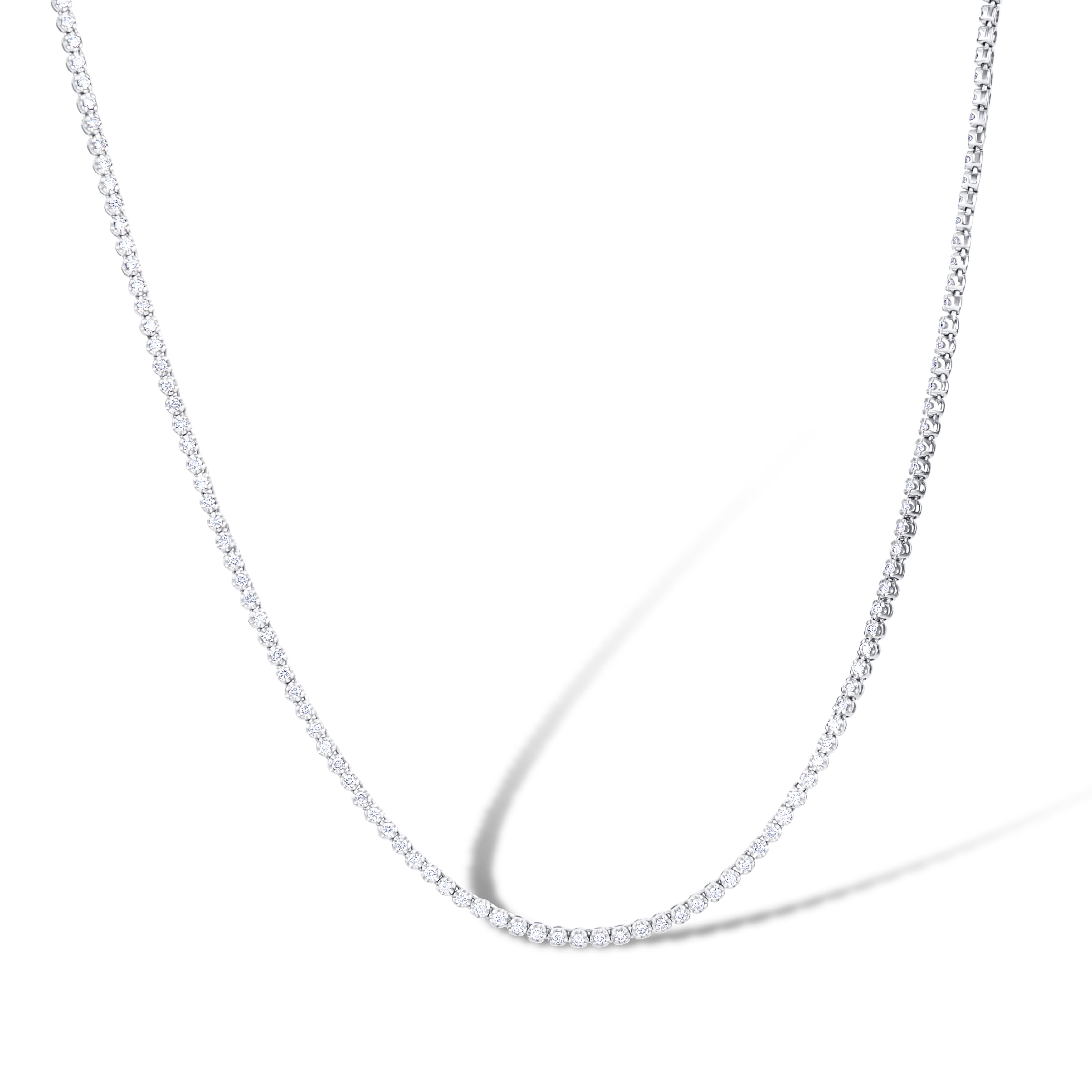 14K White Gold Diamond Tennis Necklace