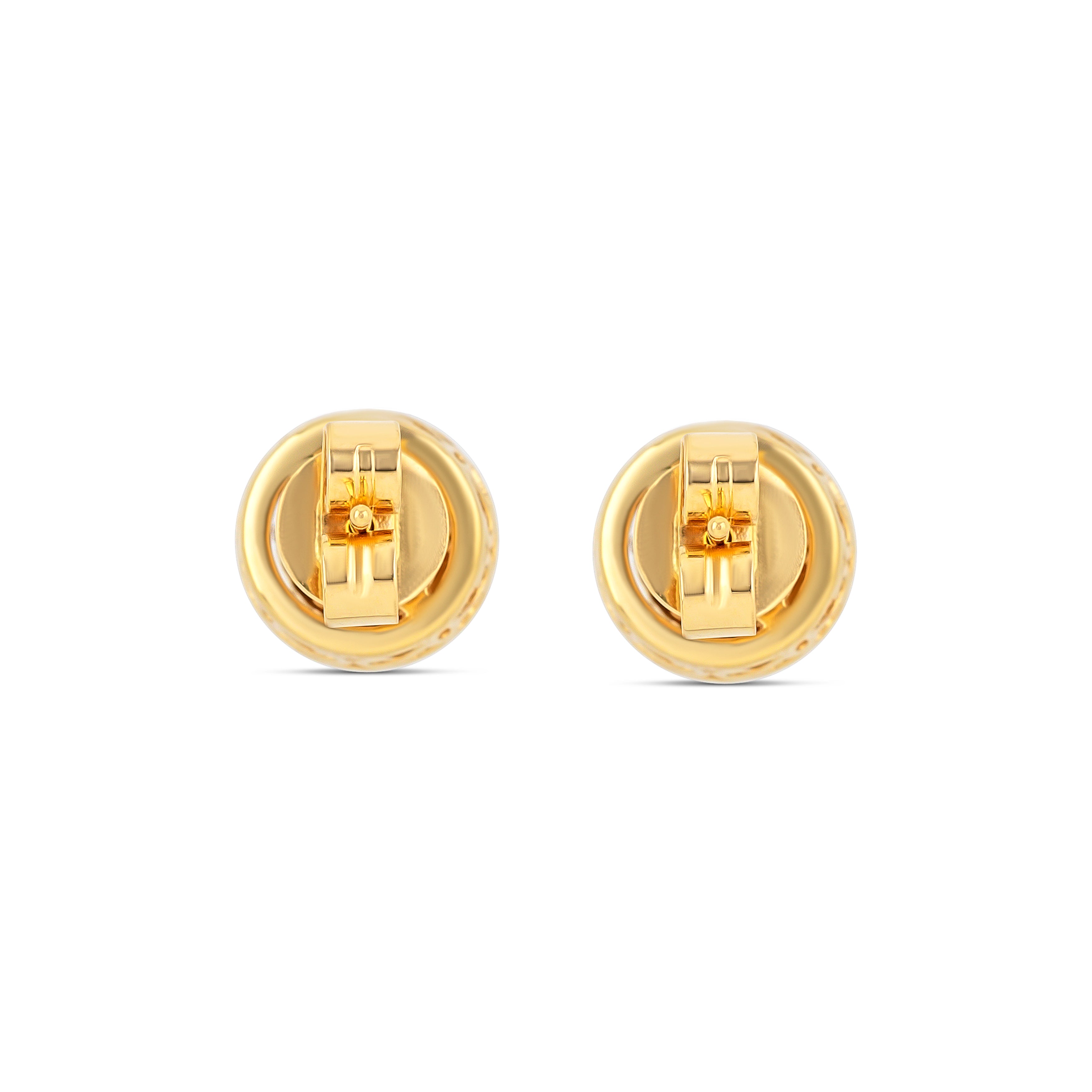 18K Yellow Gold Round Cut Diamonds and Round Cut Diamond Jacket Stud Earrings