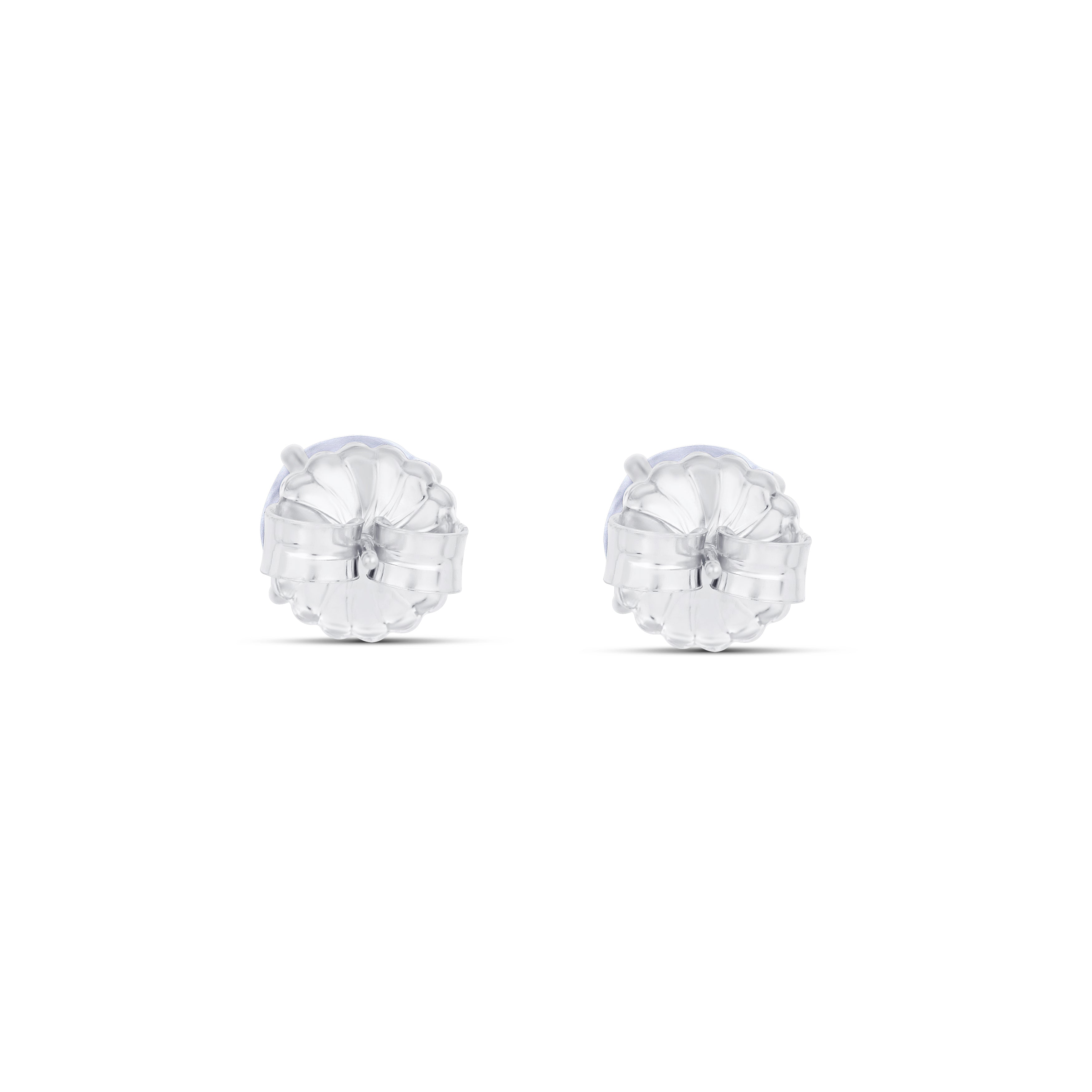 18K White Gold Round Cut Diamond Stud Earrings