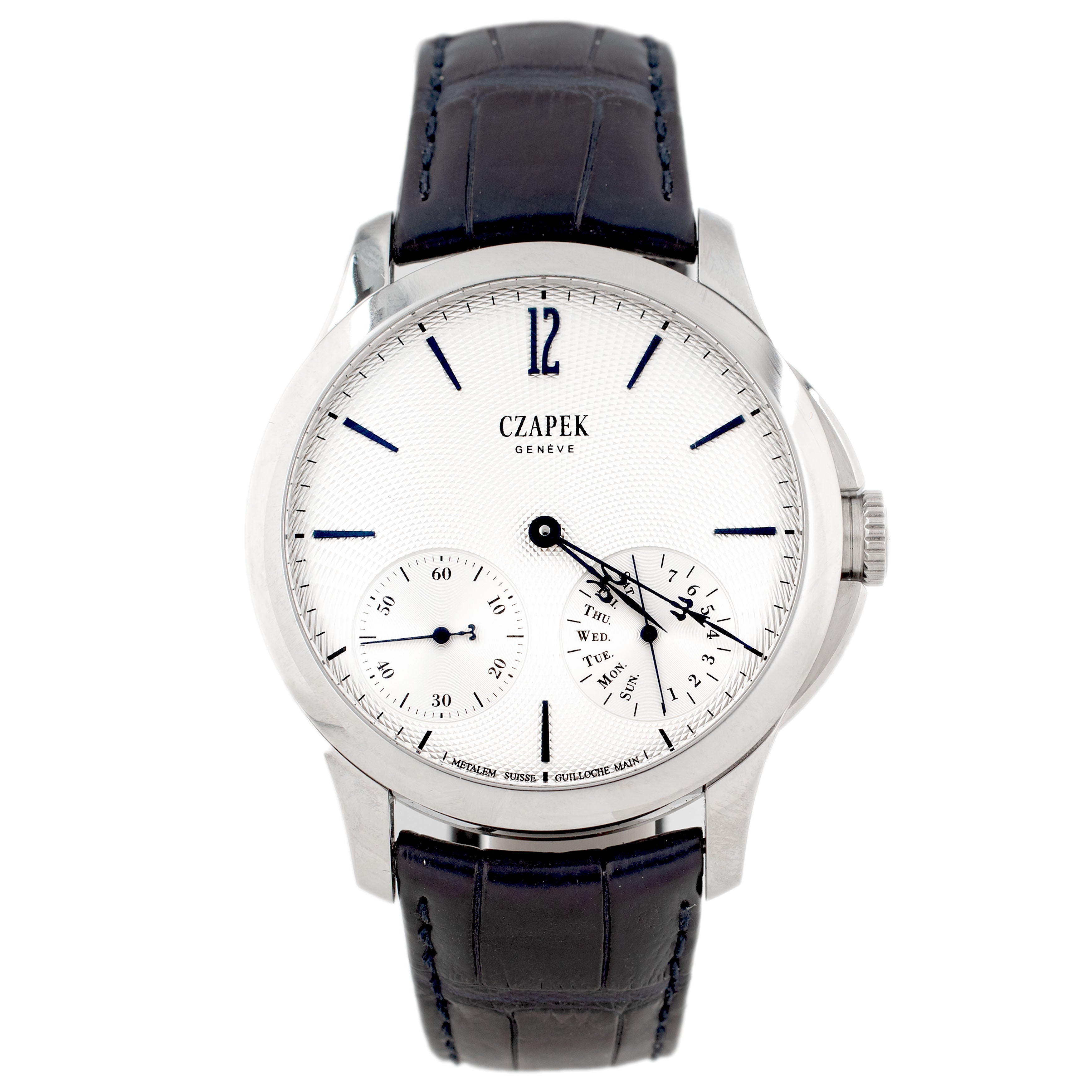 Czapek Quai Des Bergues Stainless Steel Guilloche Sea Salt Gray Dial 42.5mm Full Set