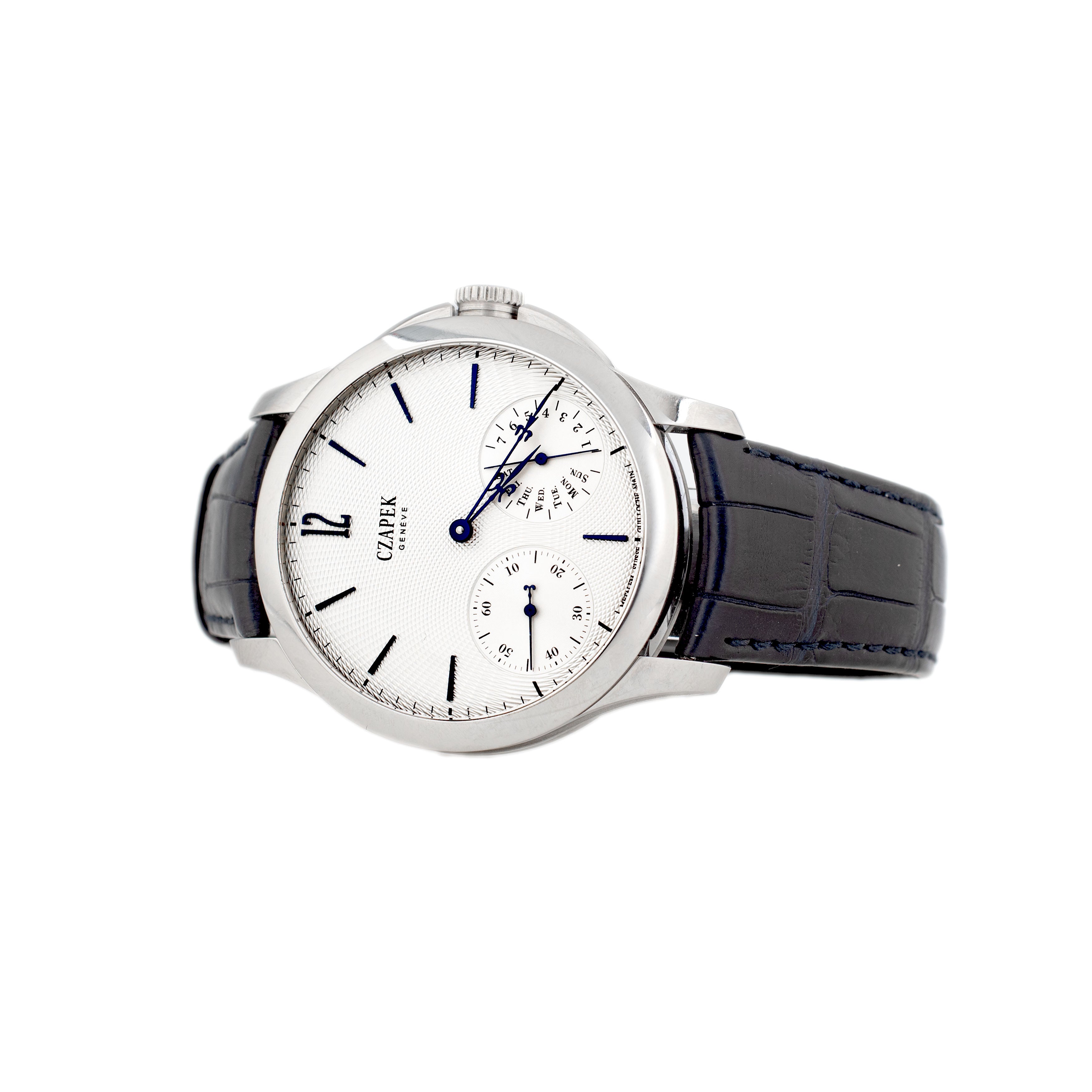 Czapek Quai Des Bergues Stainless Steel Guilloche Sea Salt Gray Dial 42.5mm Full Set