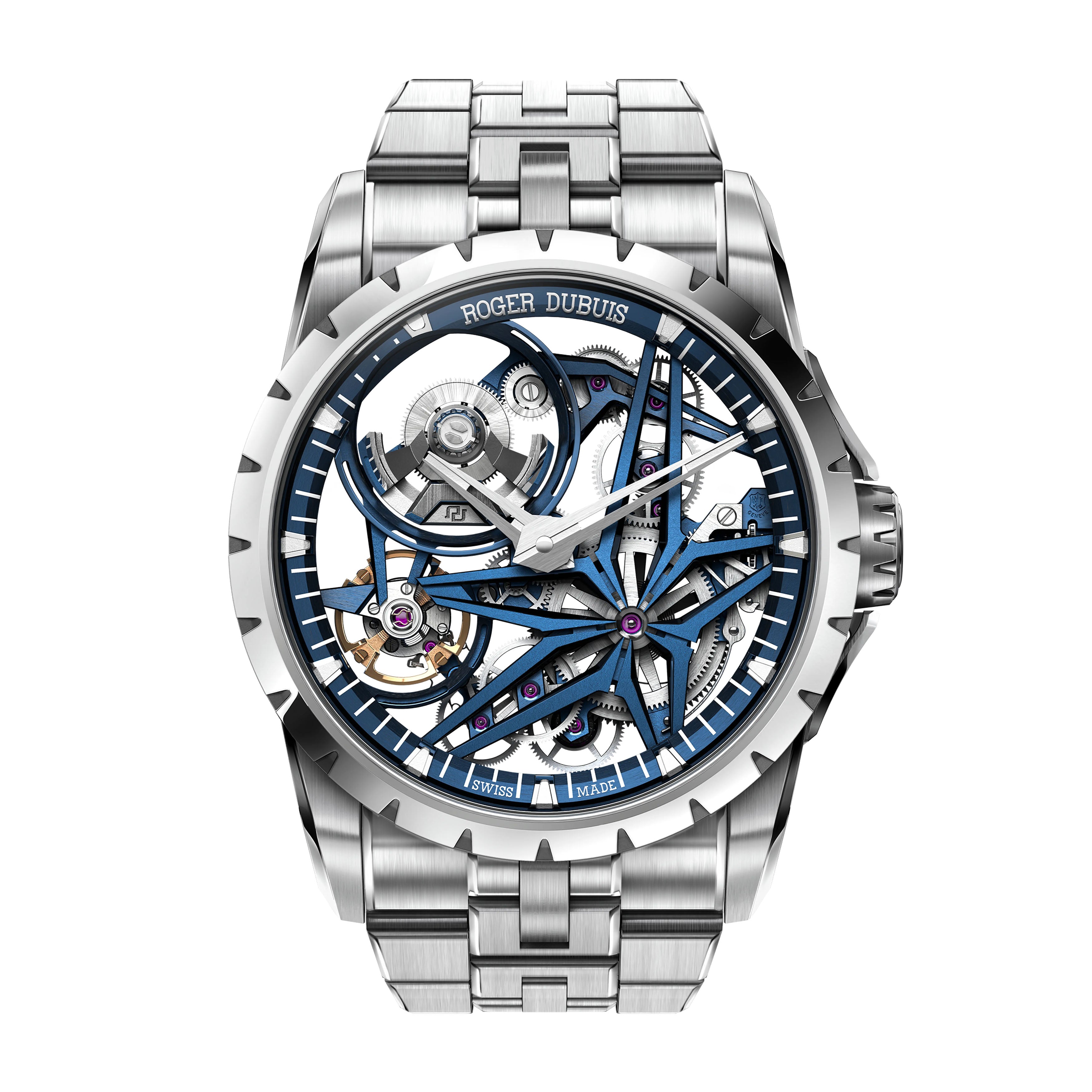 Roger Dubuis Excalibur Monobalancier Cobalt Watch, 42mm Skeleton Dial, DBEX0969