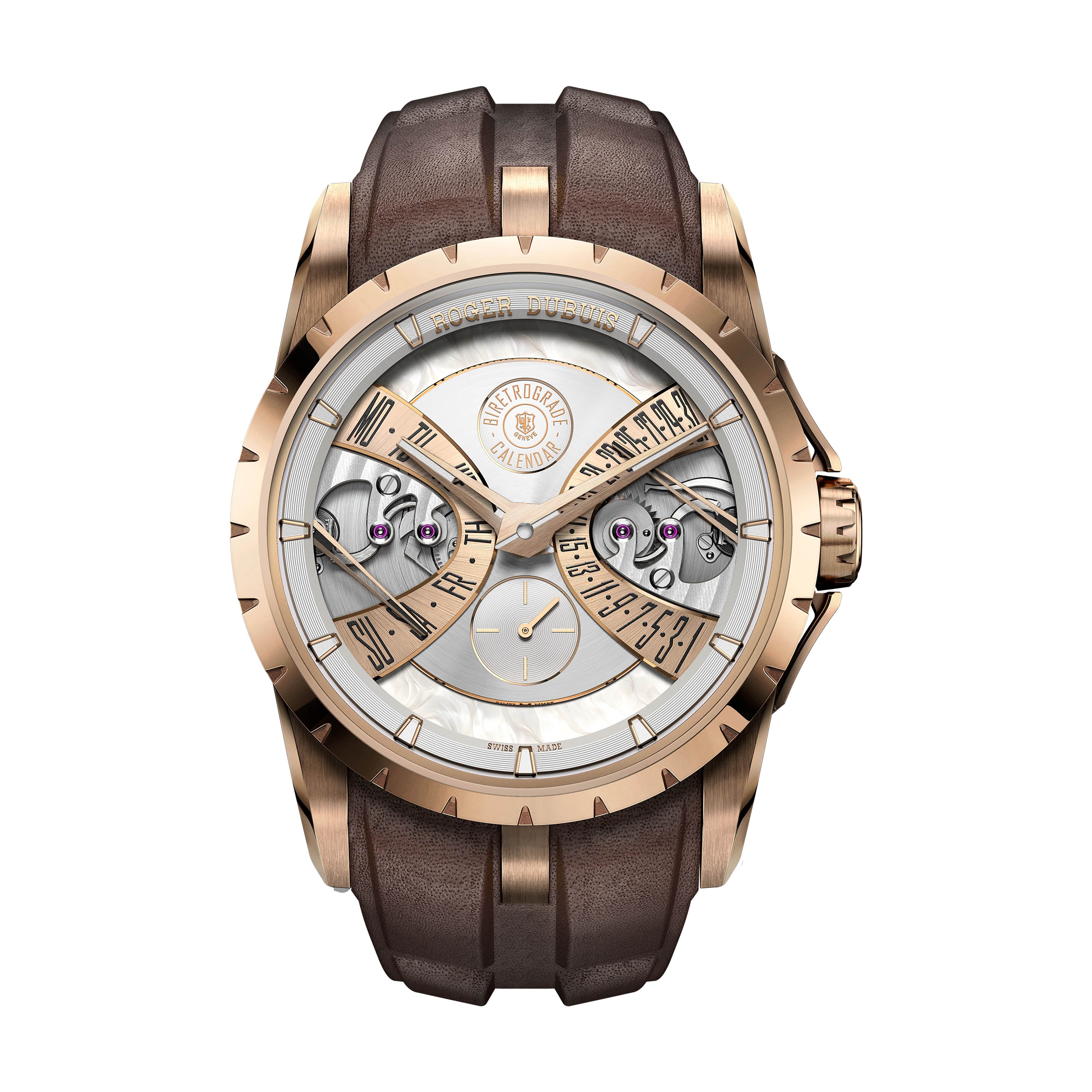 Roger Dubuis Excalibur BiRetrograde Calendar Watch, 40mm Silver Dial, DBEX1179