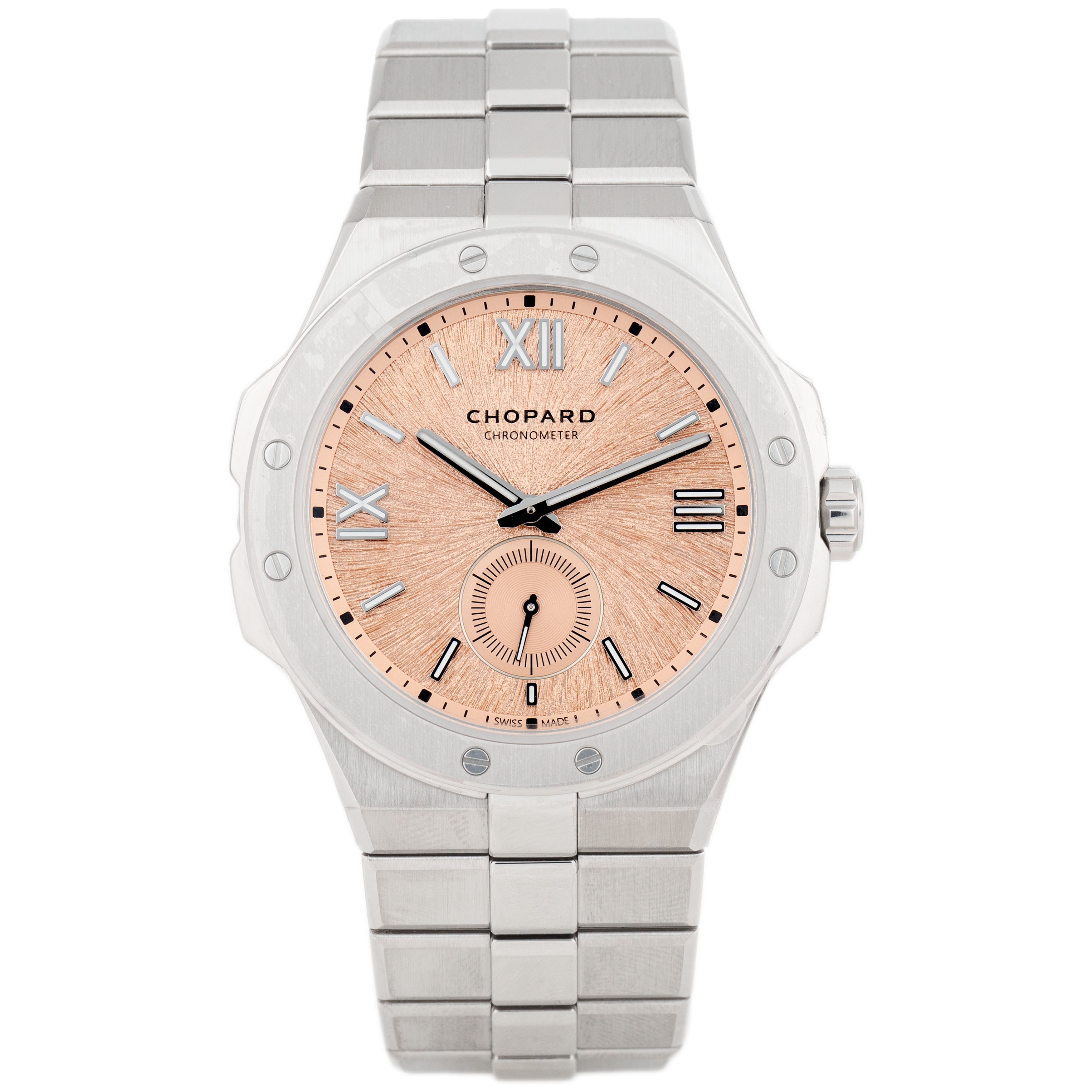 Chopard Alpine Eagle 41 XPS Stainless Steel Salmon Dial 41mm 298623-3001 Full Set