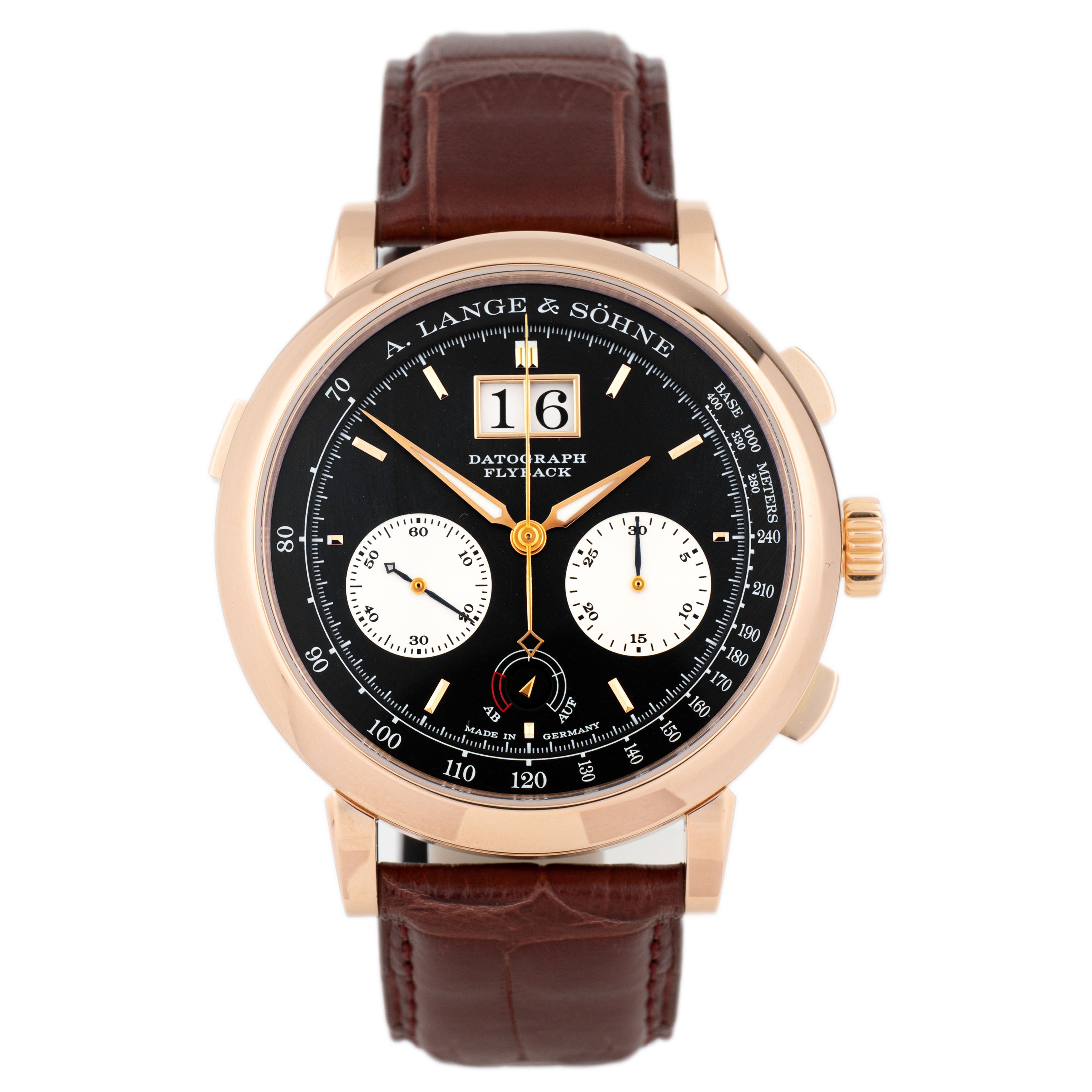 A. Lange & Sohne Datograph Up/Down Rose Gold Black Dial 41mm 405.031 Full Set