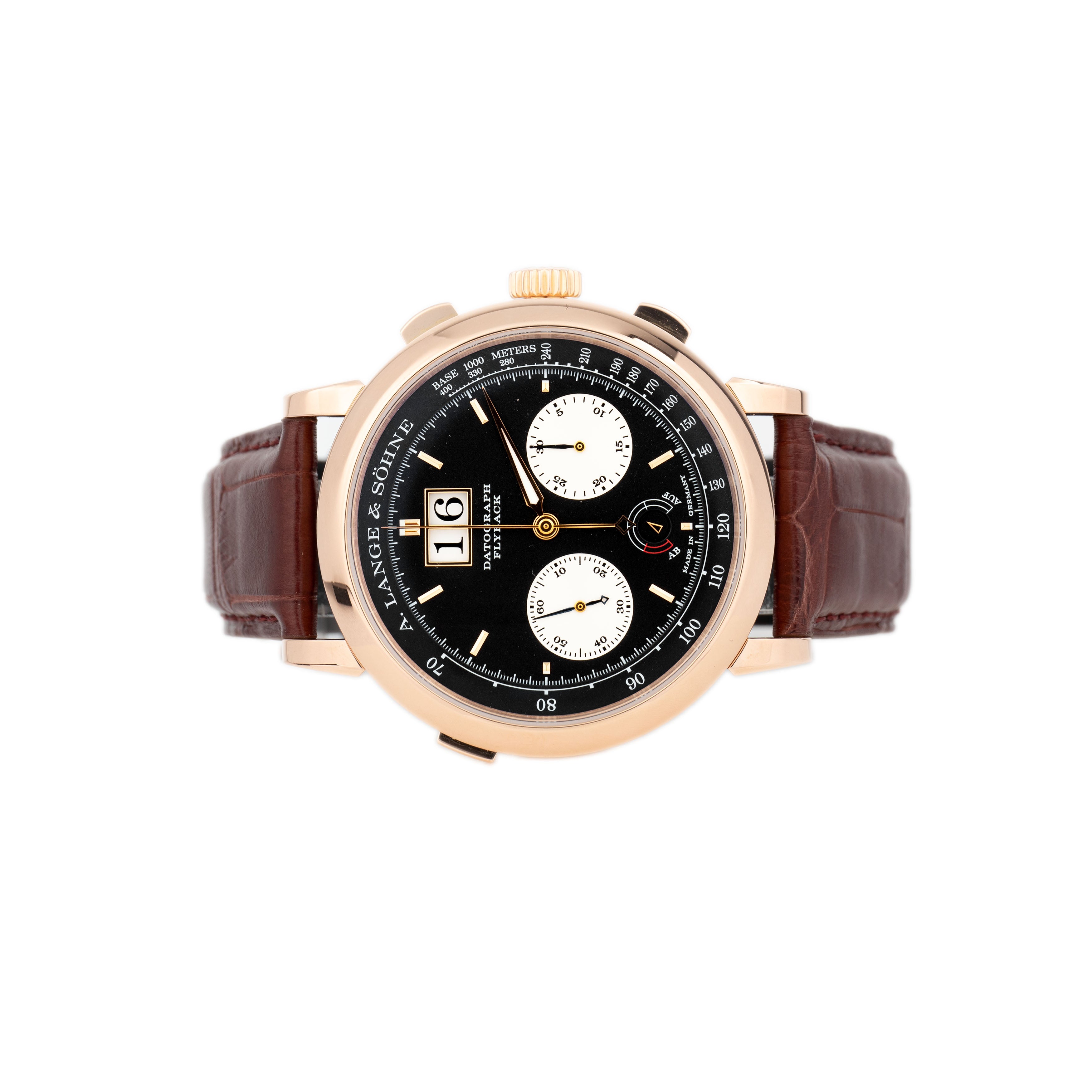 A. Lange & Sohne Datograph Up/Down Rose Gold Black Dial 41mm 405.031 Full Set