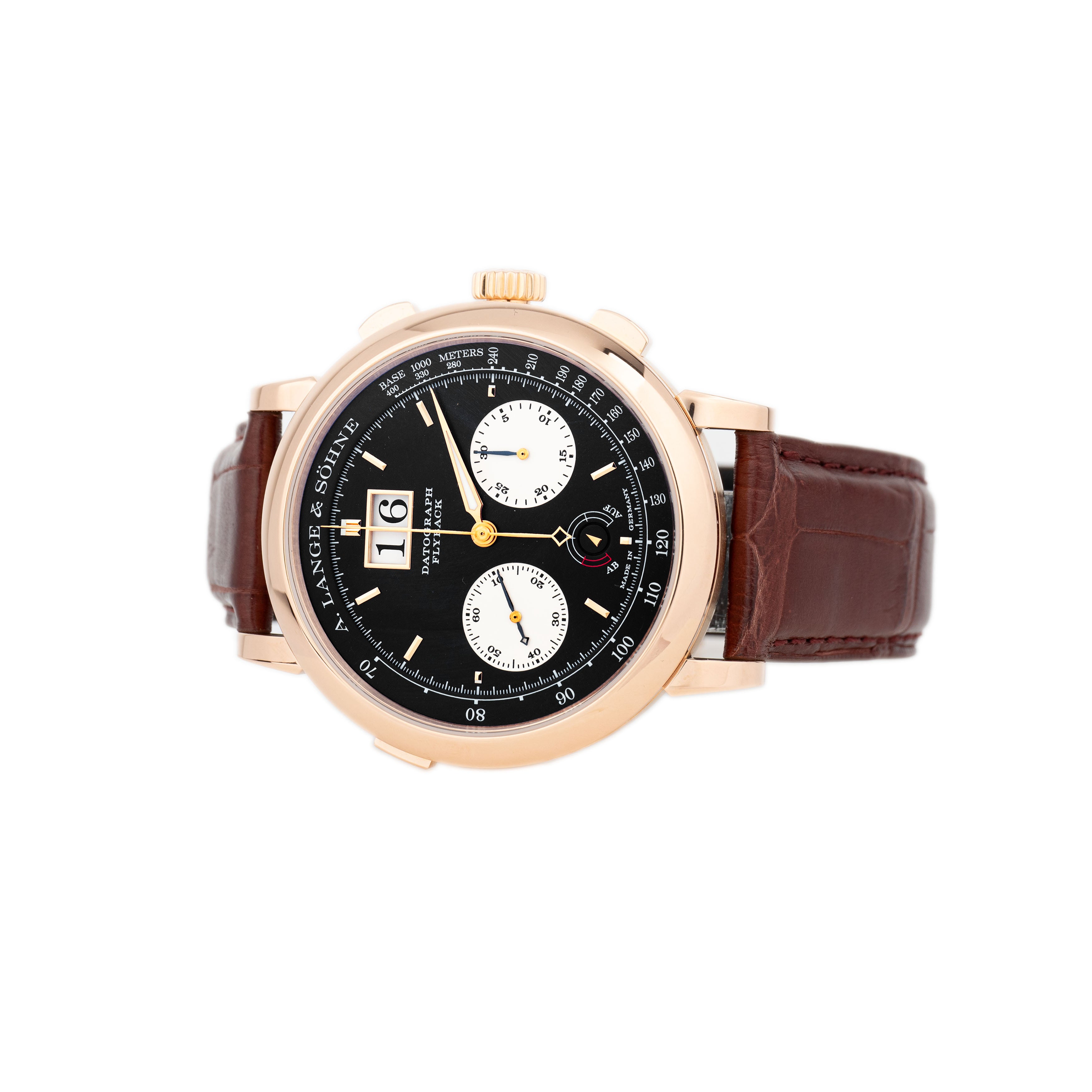 A. Lange & Sohne Datograph Up/Down Rose Gold Black Dial 41mm 405.031 Full Set