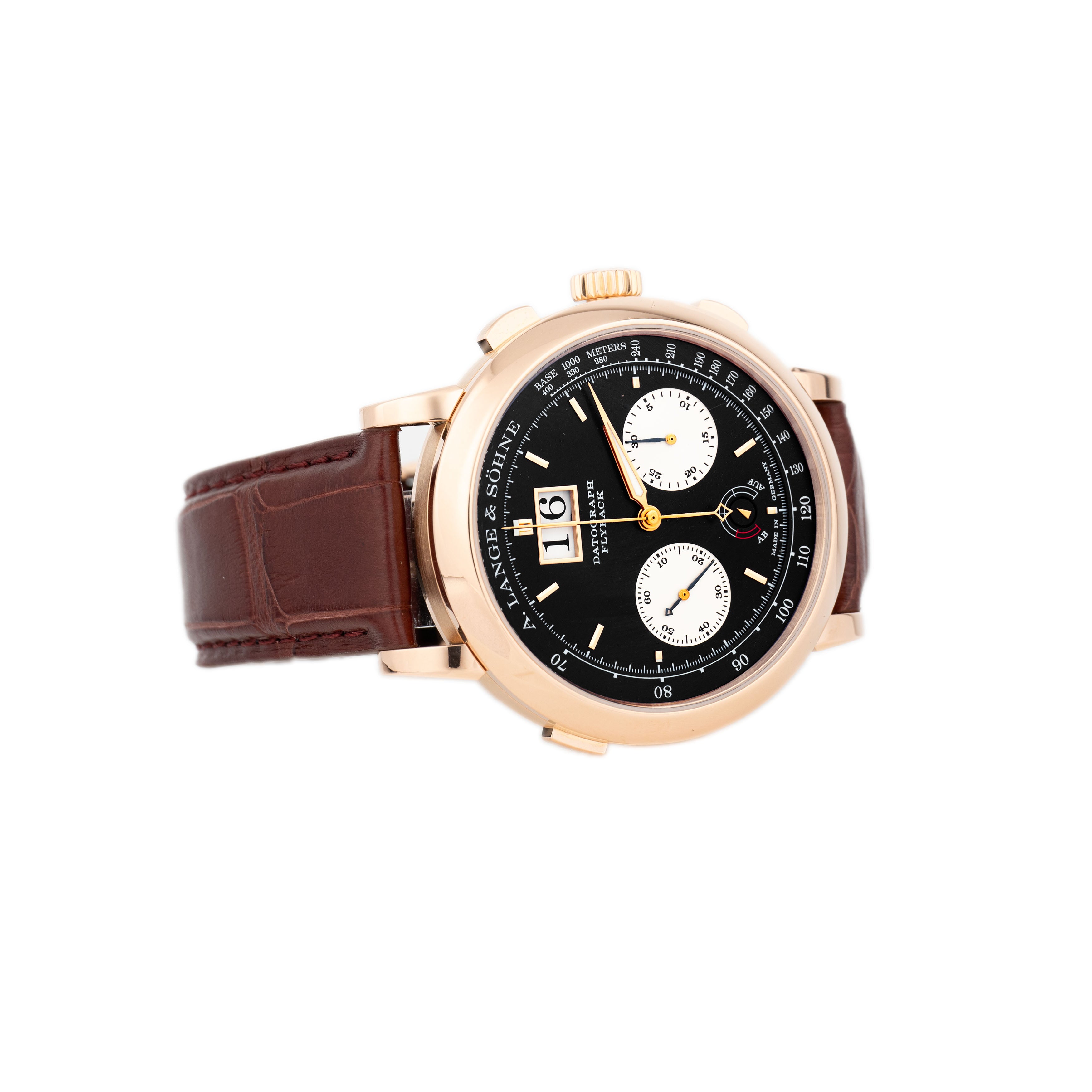 A. Lange & Sohne Datograph Up/Down Rose Gold Black Dial 41mm 405.031 Full Set