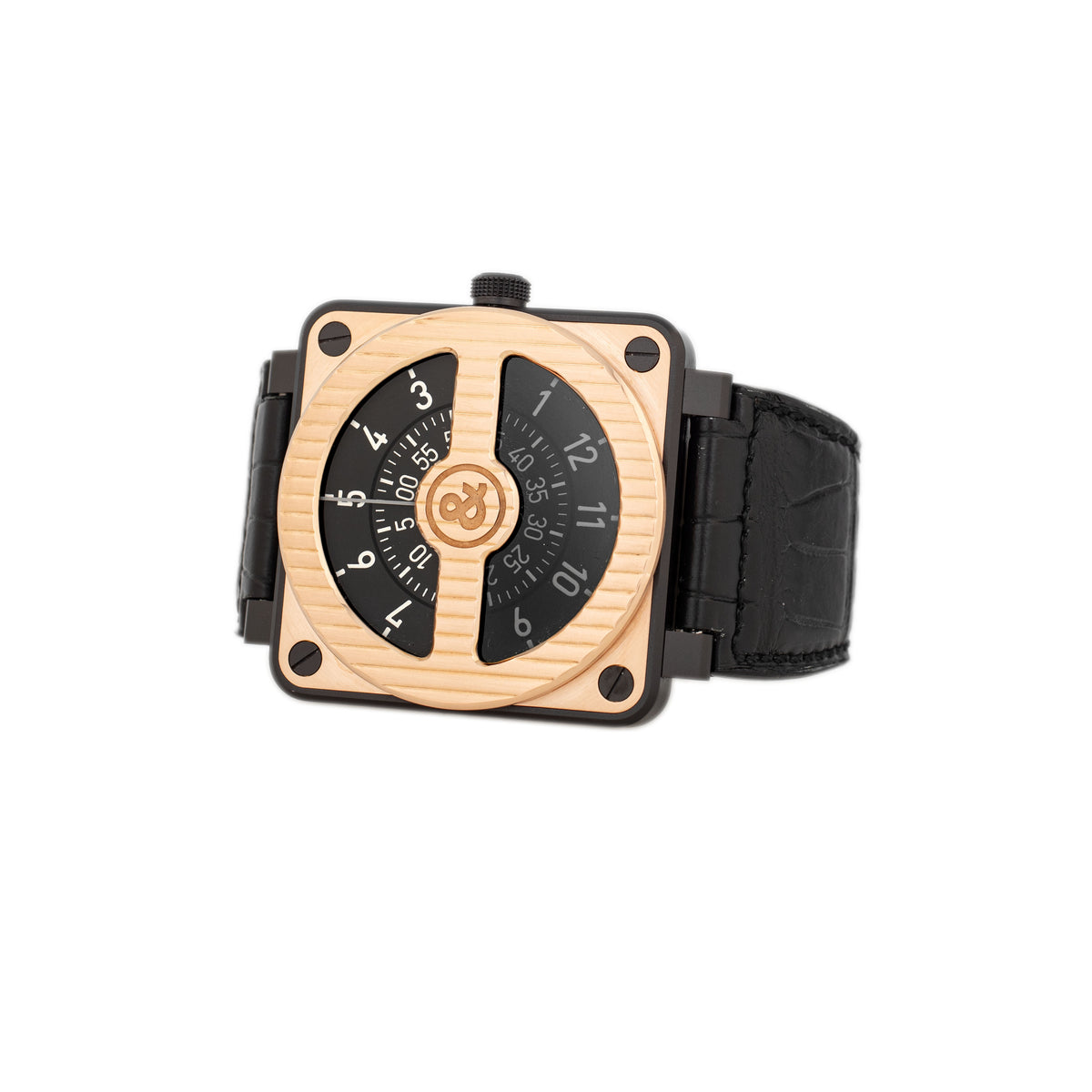 Bell & Ross BR01-92 Compass Stainless Steel And Rose Gold Black Dial 46x46mm BR-01-92 COMPASS-PINKGOLD Full Set
