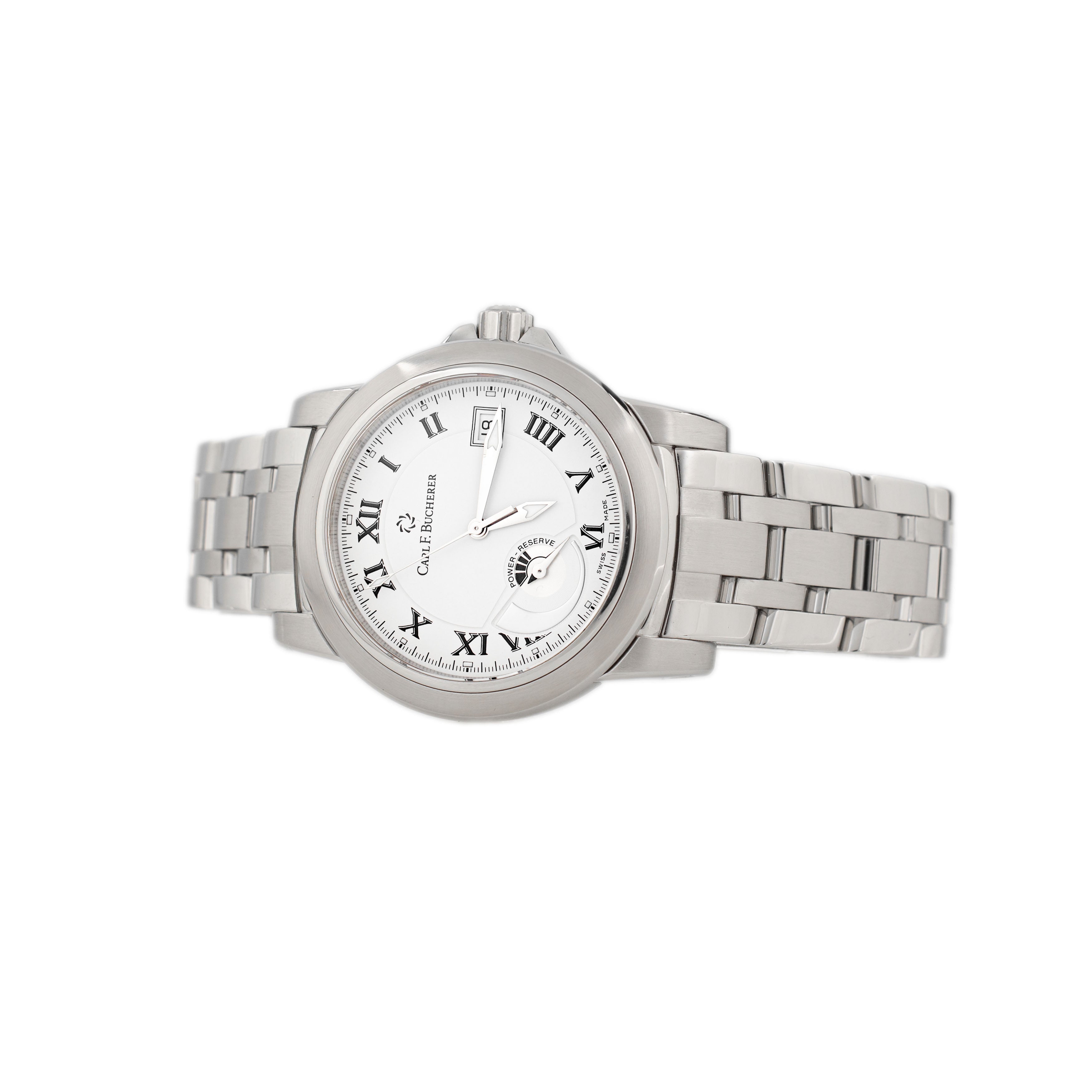 Carl F. Bucherer Patravi Power Reserve Date Stainless Steel White Dial 38.5mm 10616.08A