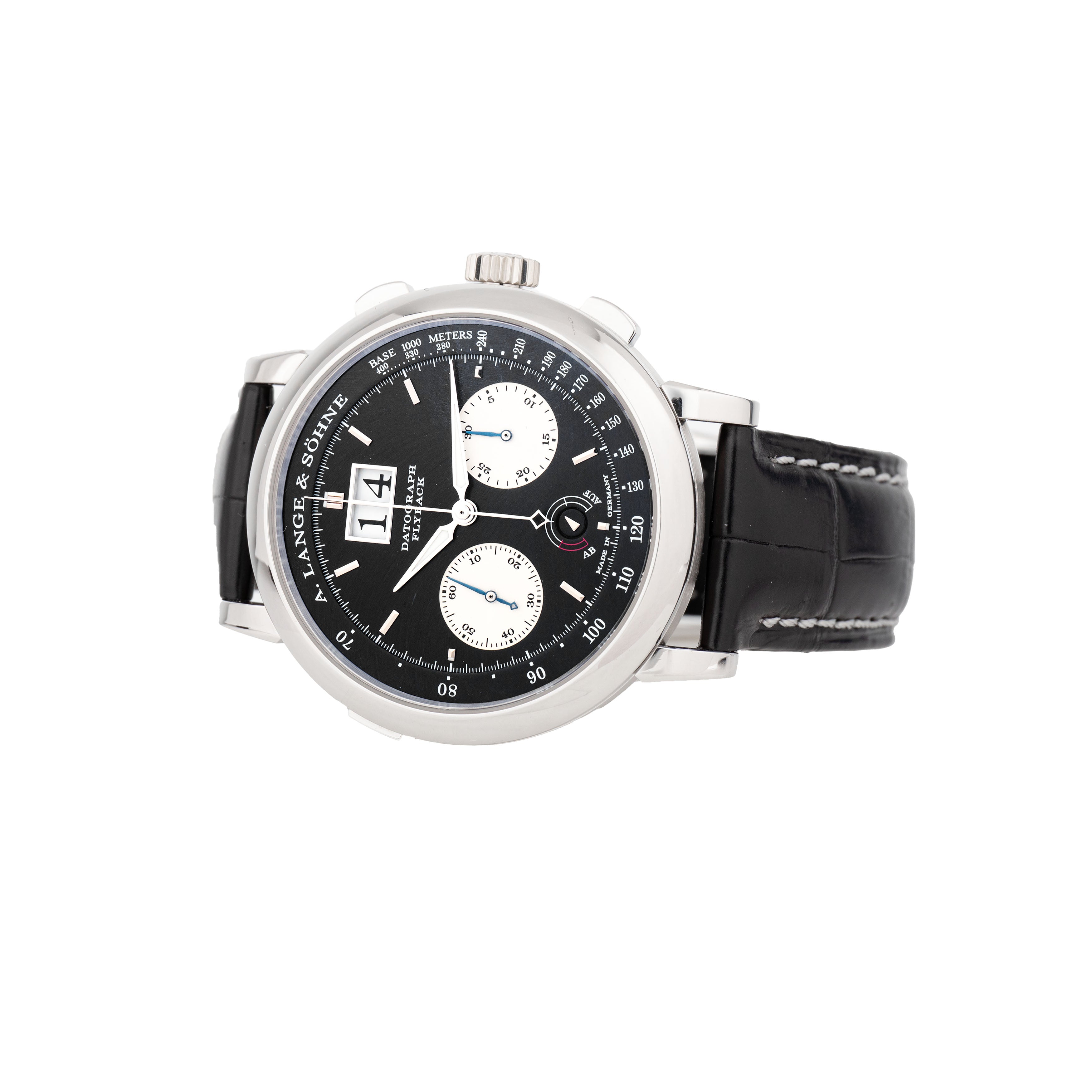 A. Lange & Sohne Datograph Up/Down Platinum Black Dial 41mm 405.035 Full Set