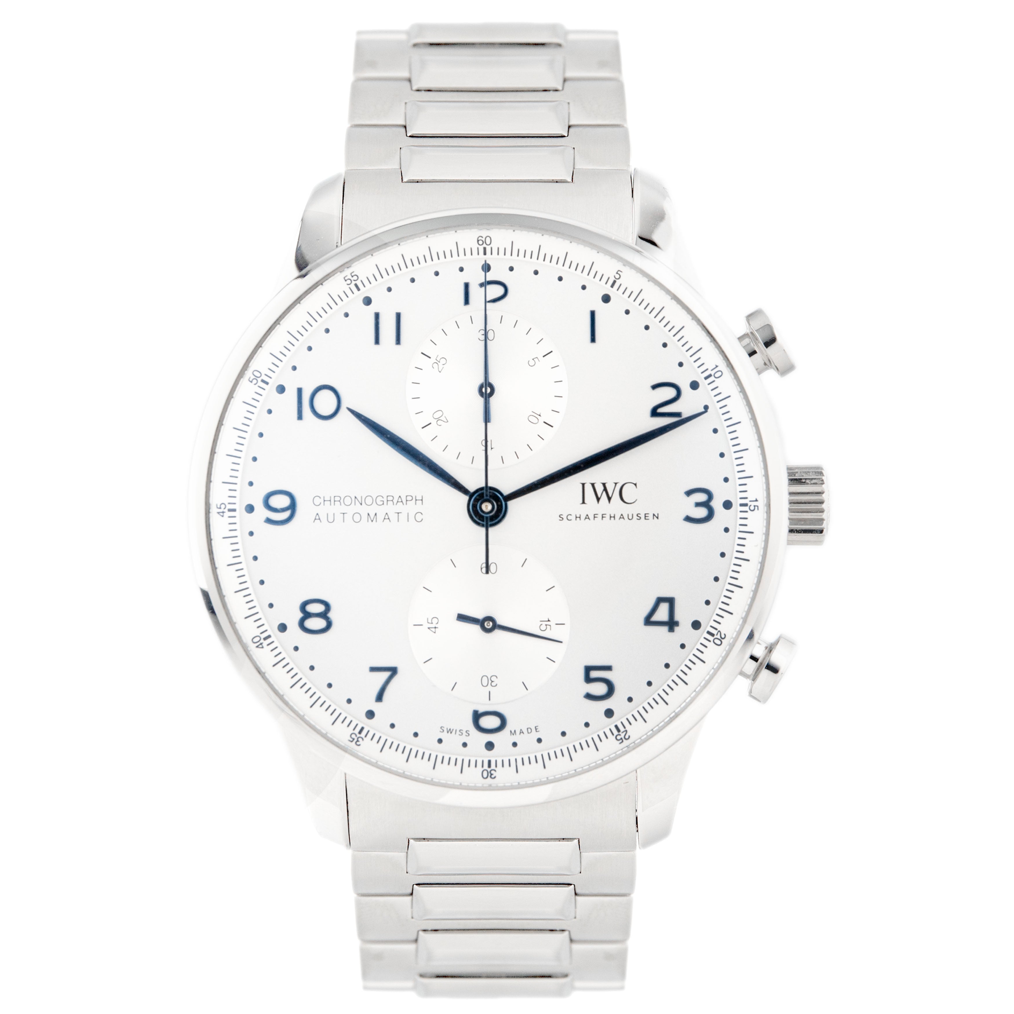 IWC Portugieser Chronograph Stainless Steel Silver Dial 41mm IW371617 Full Set