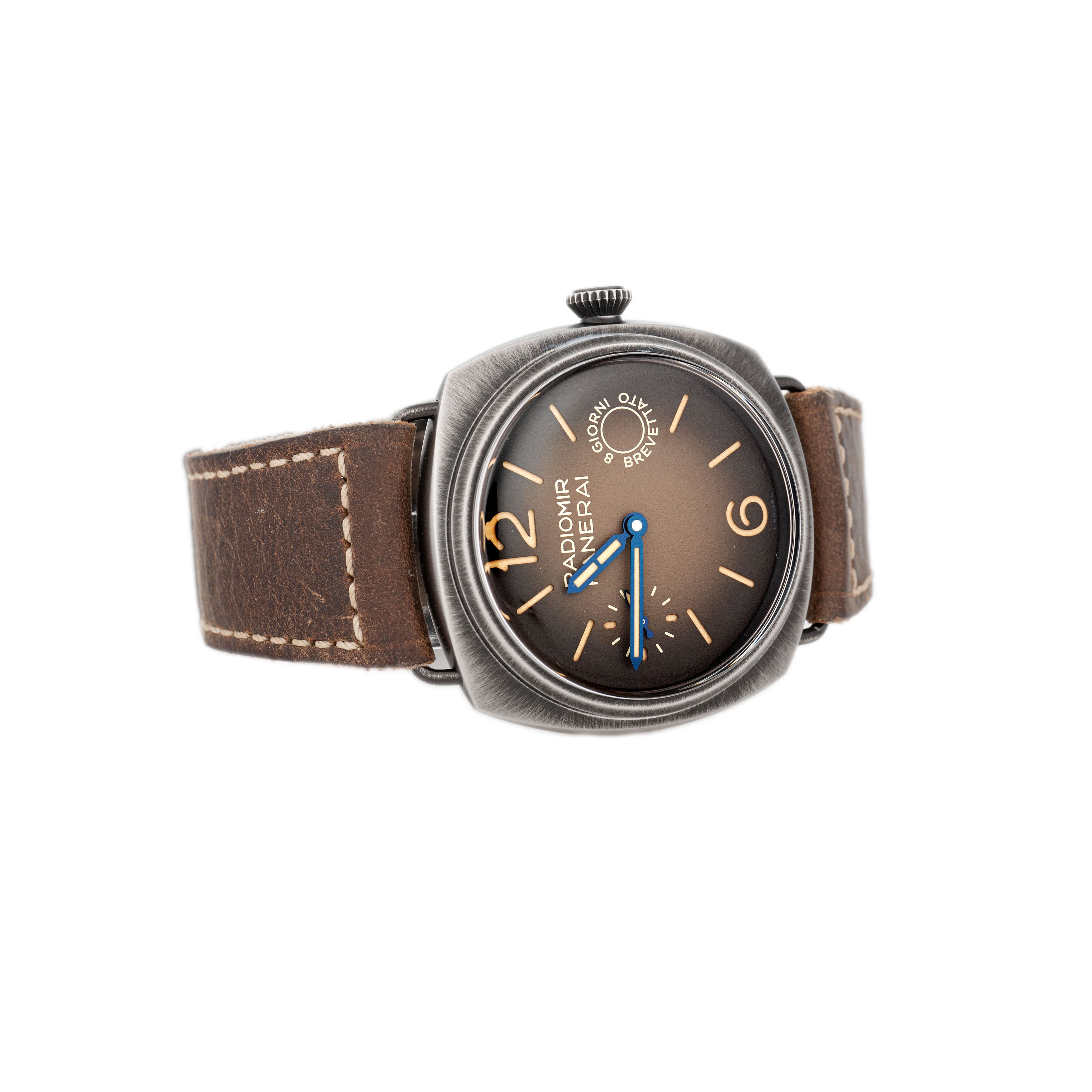 Panerai Radiomir Otto Giorni Stainless Steel Brown 45mm PAM01347 Full Set