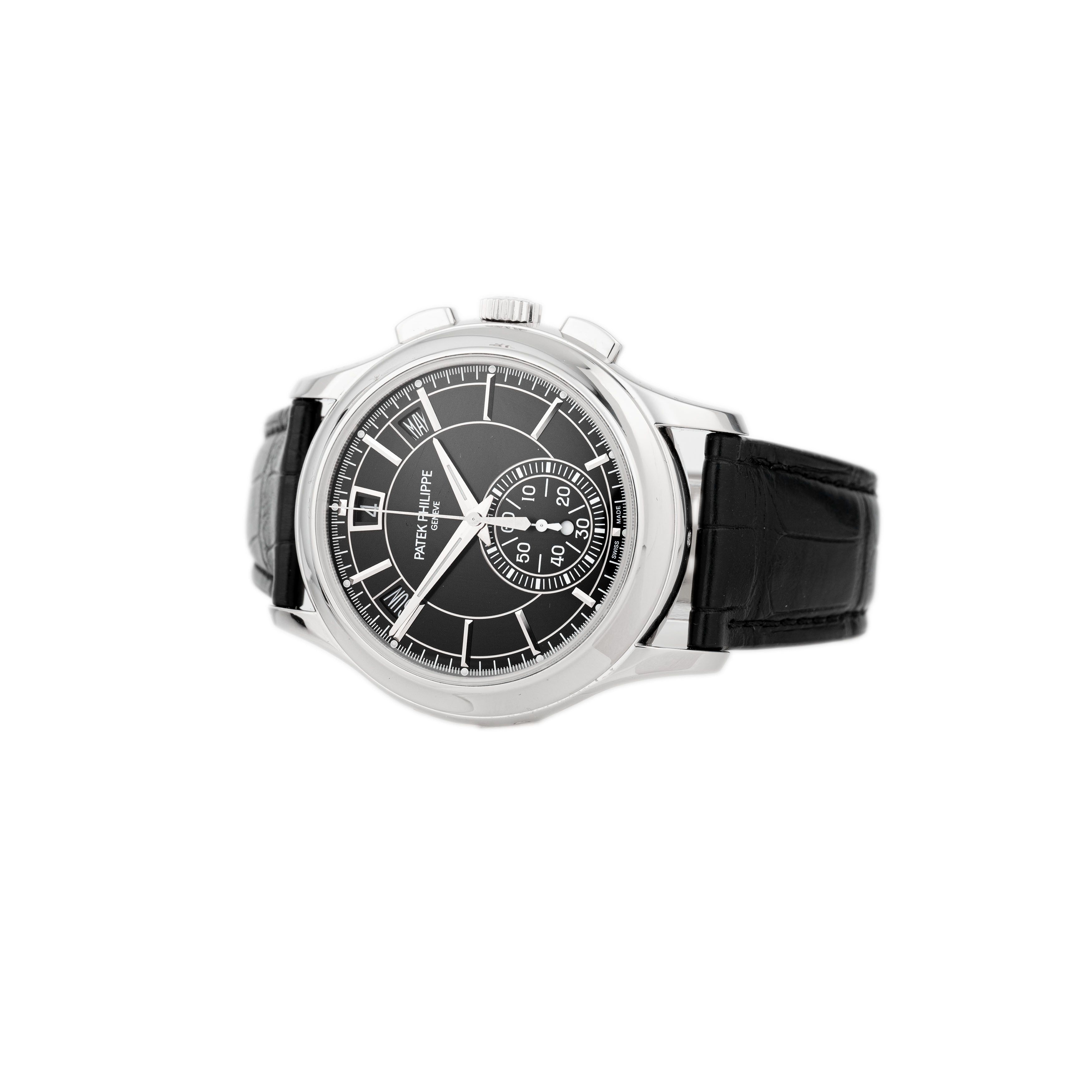 Patek Philippe Complications Annual Calendar Chronograph Platinum Black Dial 42mm 5905P