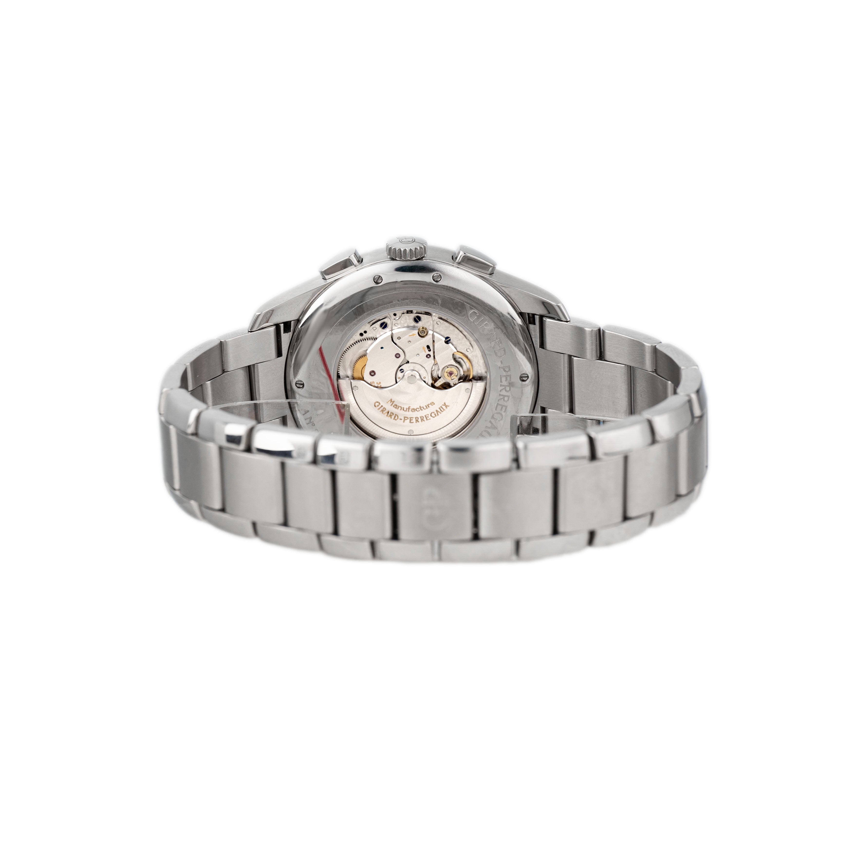 Girard Perregaux WW.TC World Time Chronograph Stainless Steel Silver Dial 43mm 49805-11-152-11A Full Set