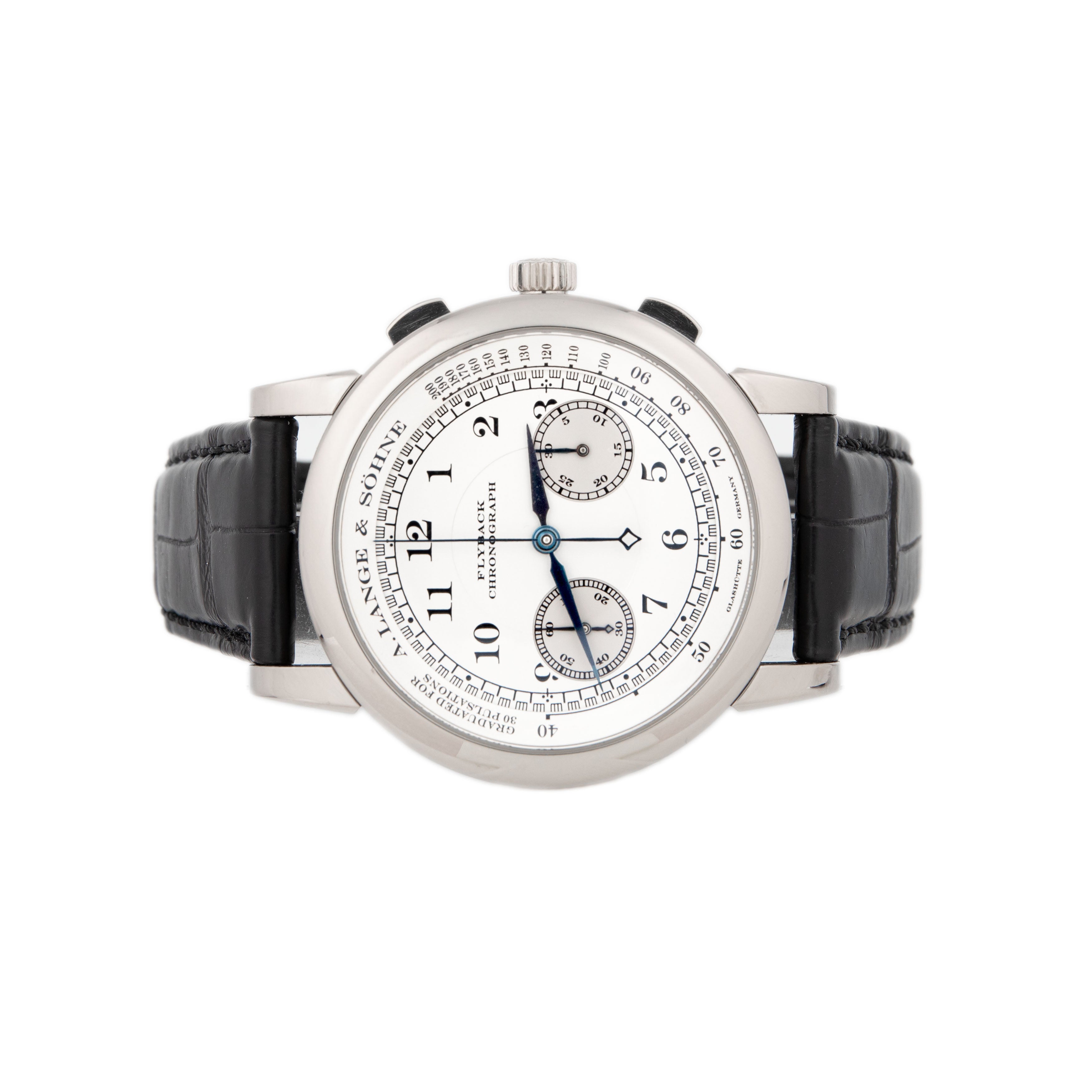 A. Lange & Sohne 1815 Chronograph White Gold Silver Dial 39.5mm 401.026 Full Set