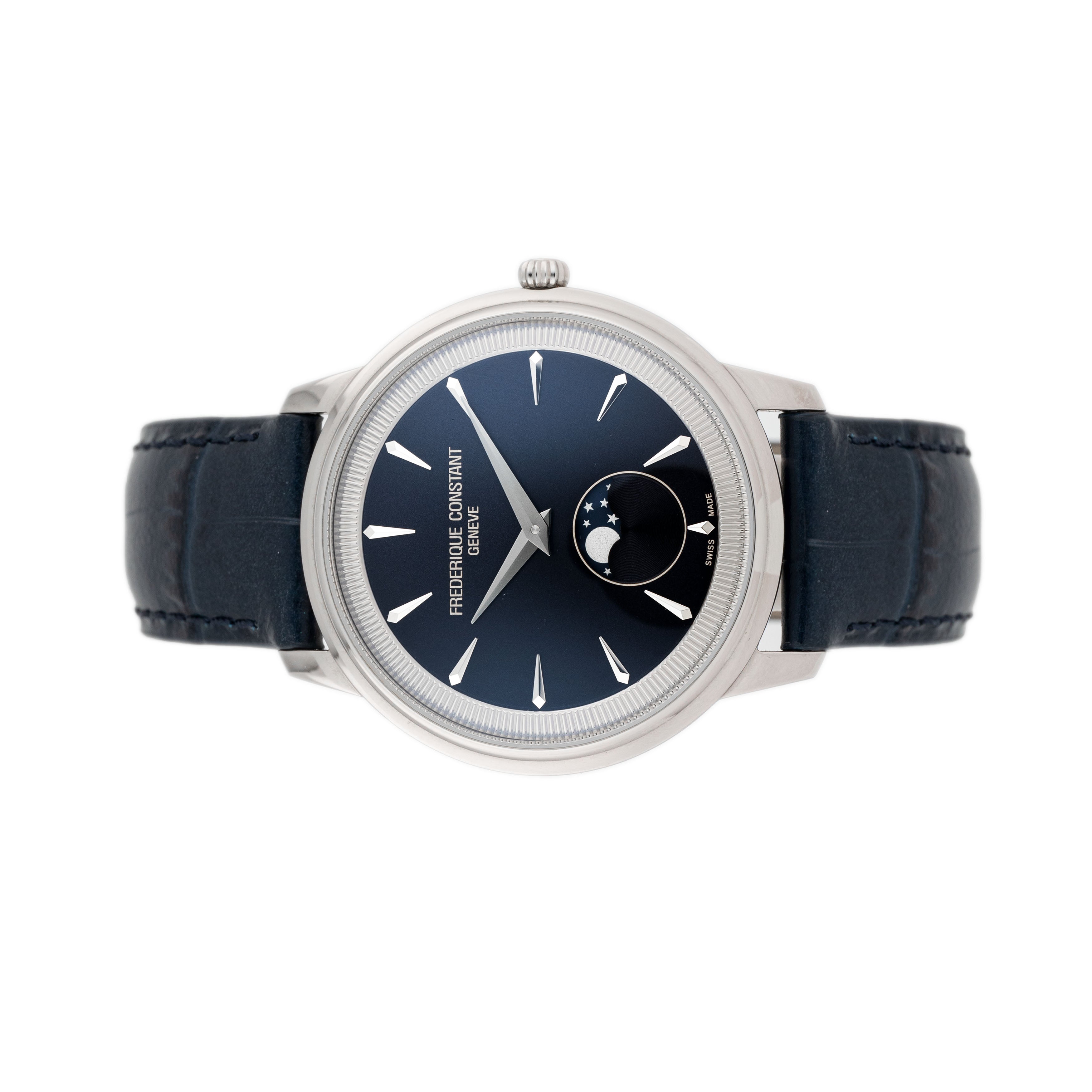 Frederique Constant Classics Moneta Moonphase Stainless Steel Blue Dial 37mm FC-206N3S6