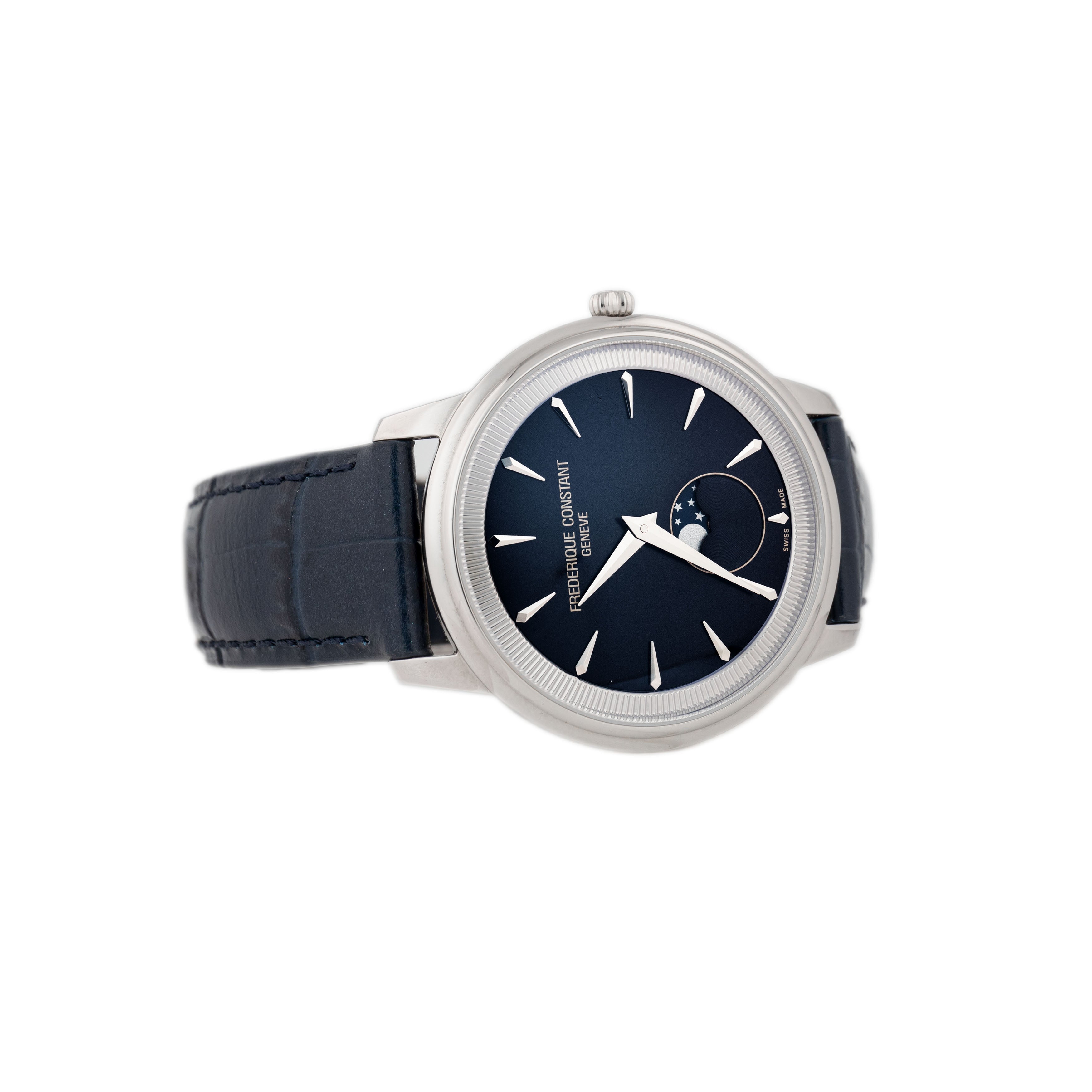 Frederique Constant Classics Moneta Moonphase Stainless Steel Blue Dial 37mm FC-206N3S6